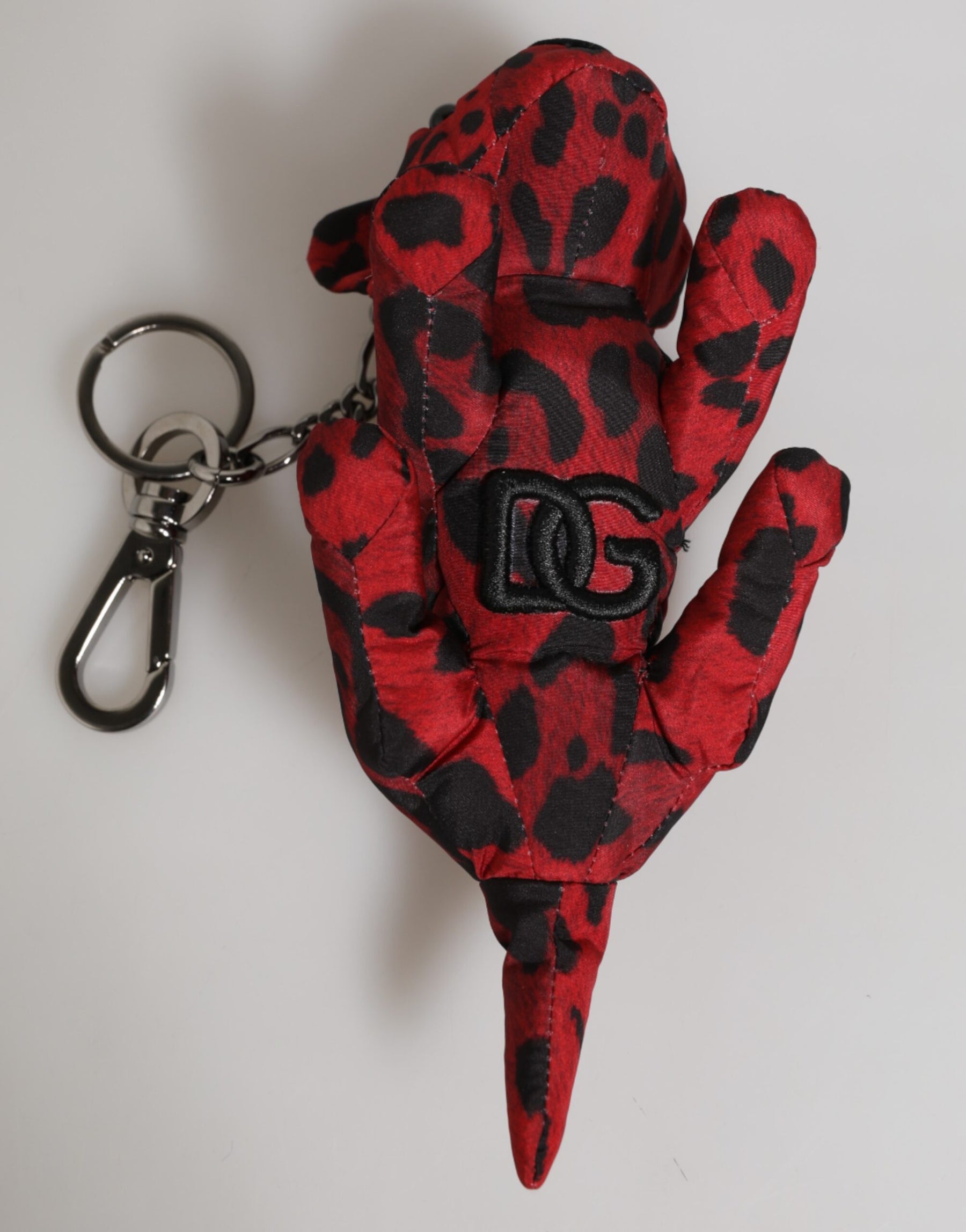 Dolce & Gabbana Red Black Polyester Animal Silhouette Bag Keychain Keyring | Regal Royce