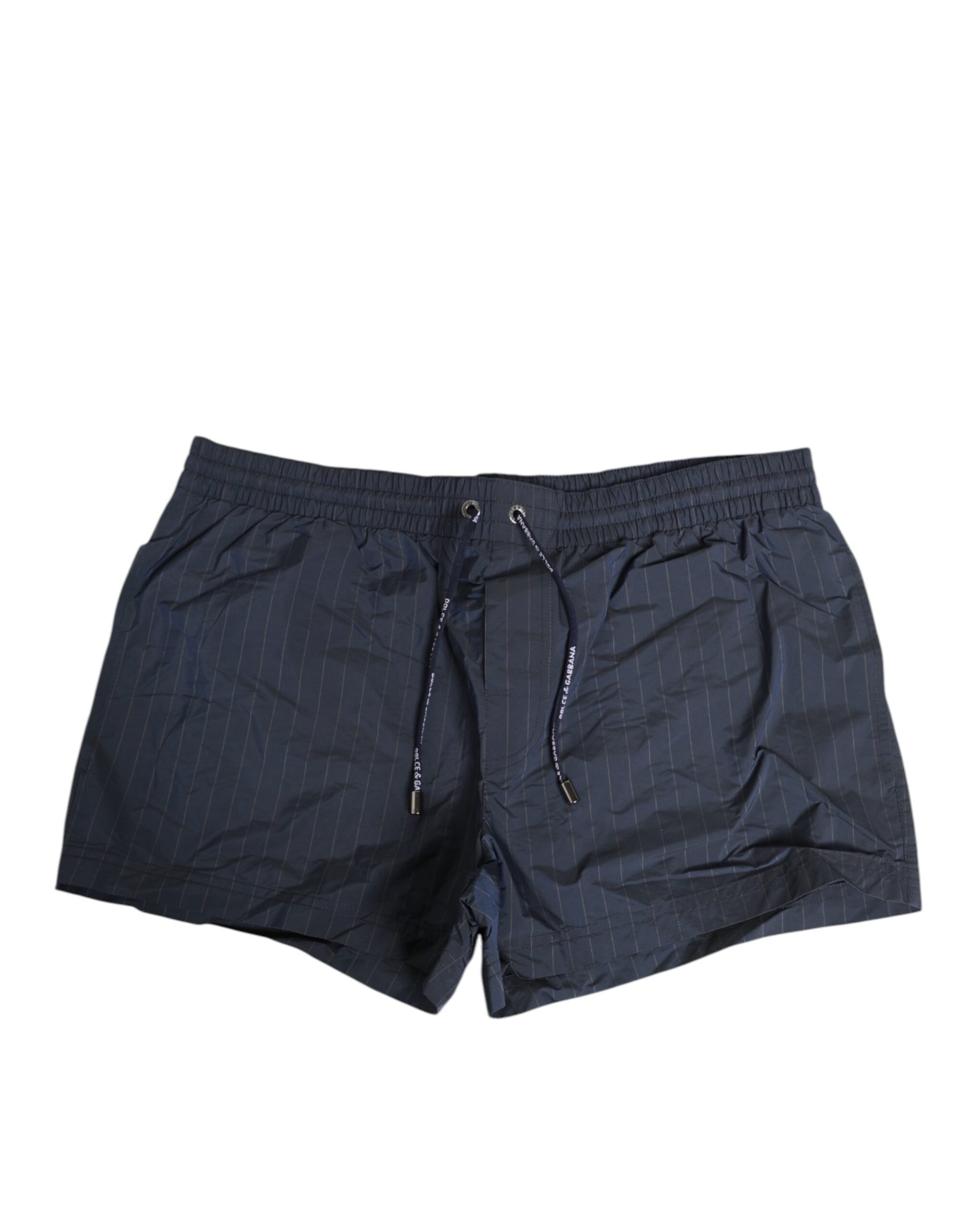 Dolce & Gabbana Navy Blue Polyester Nylon Pinstripe Men's Swimwear | Regal Royce