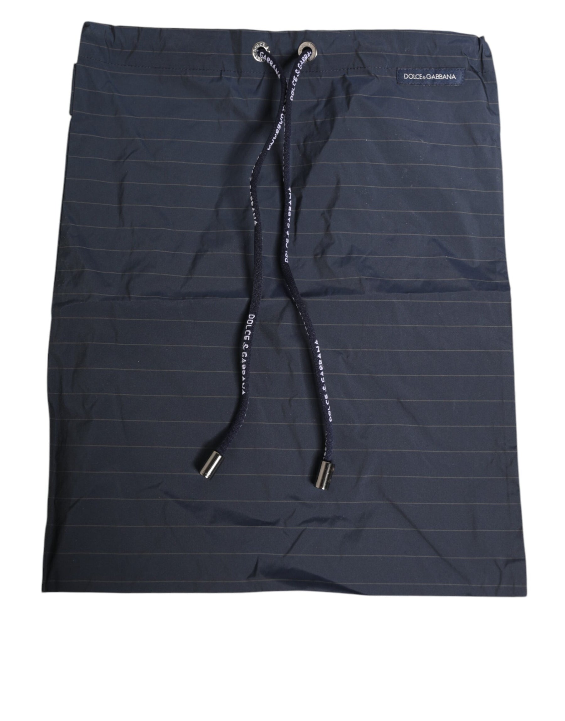 Dolce & Gabbana Navy Blue Polyester Nylon Pinstripe Men's Swimwear | Regal Royce