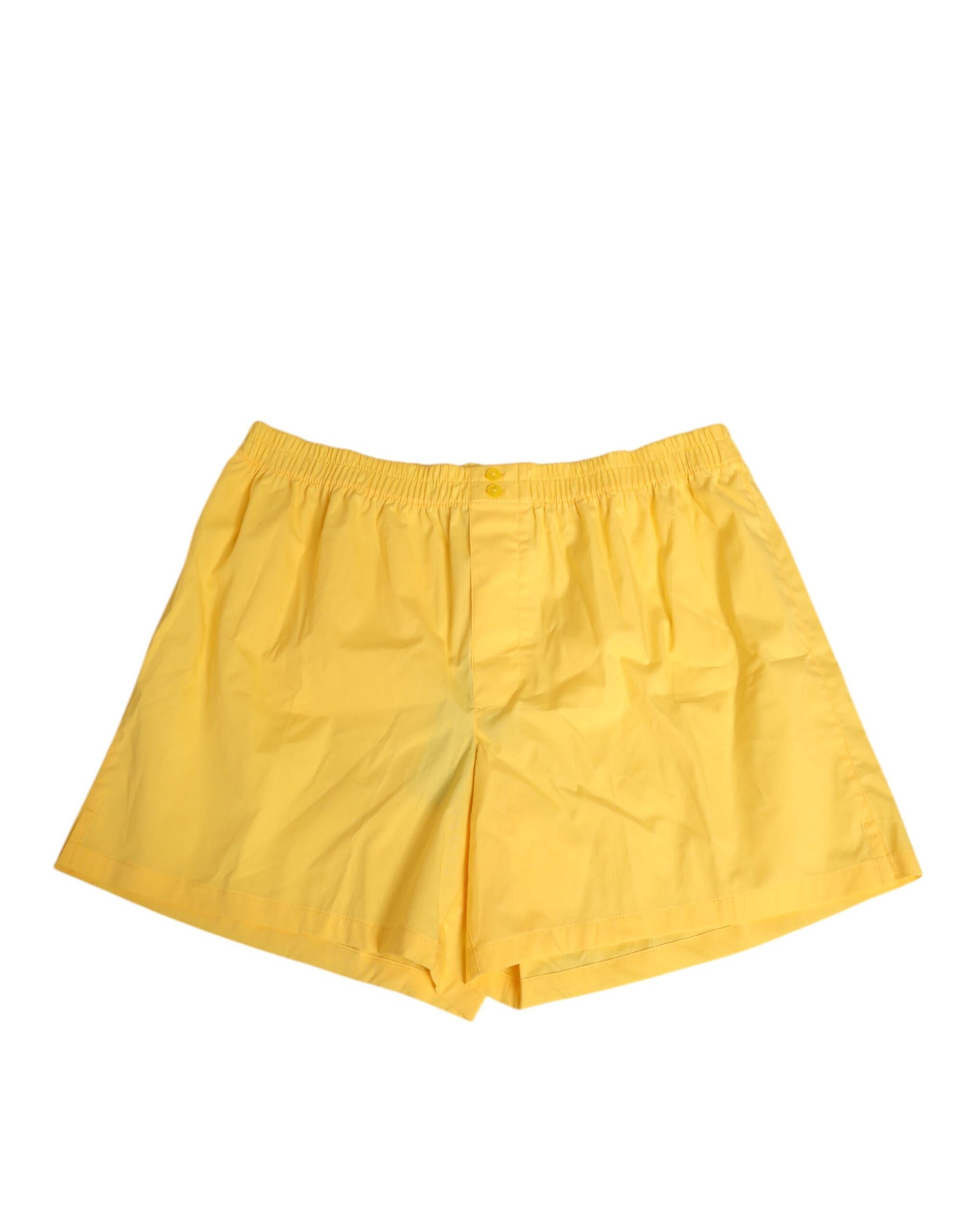 Dolce & Gabbana Yellow Cotton Elastic Waistband Short Swimwear | Regal Royce