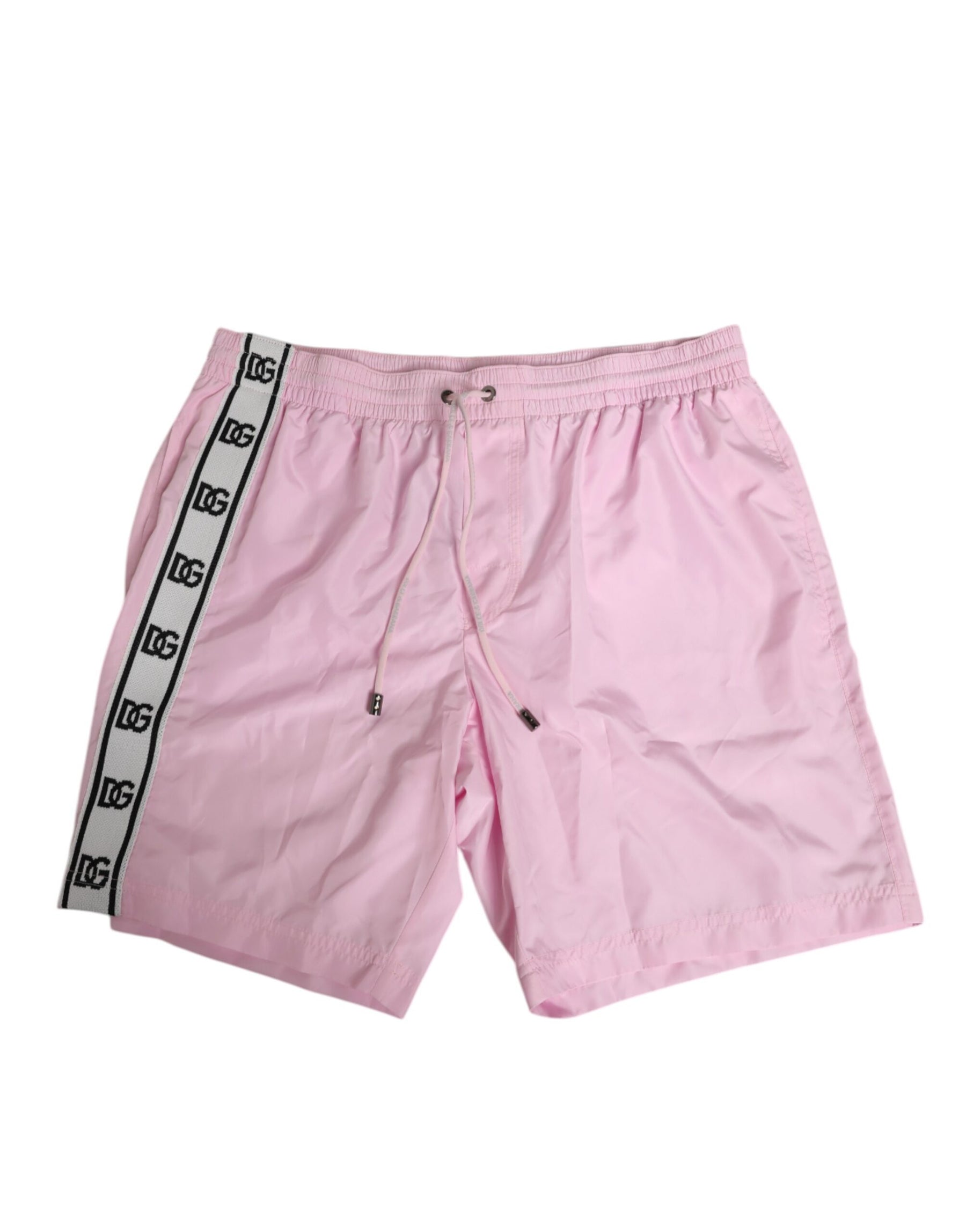 Dolce & Gabbana Pink Nylon Logo Side Stripe Beachwear Men Swimwear | Regal Royce