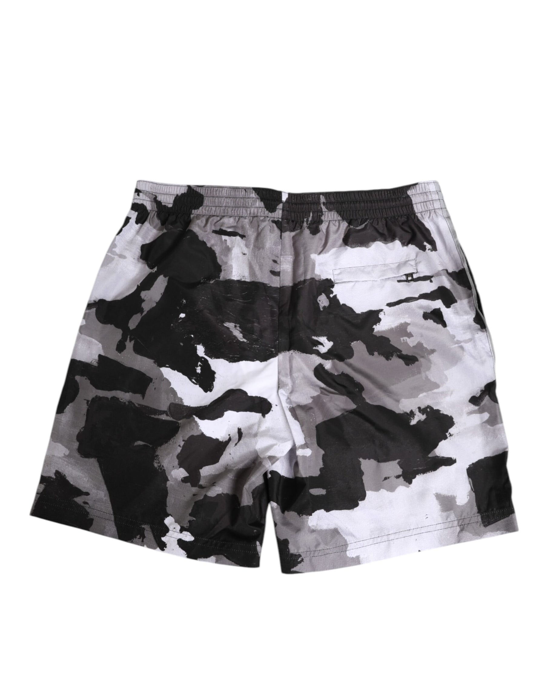 Dolce & Gabbana Black White Camouflage DG Logo Men Swimwear | Regal Royce