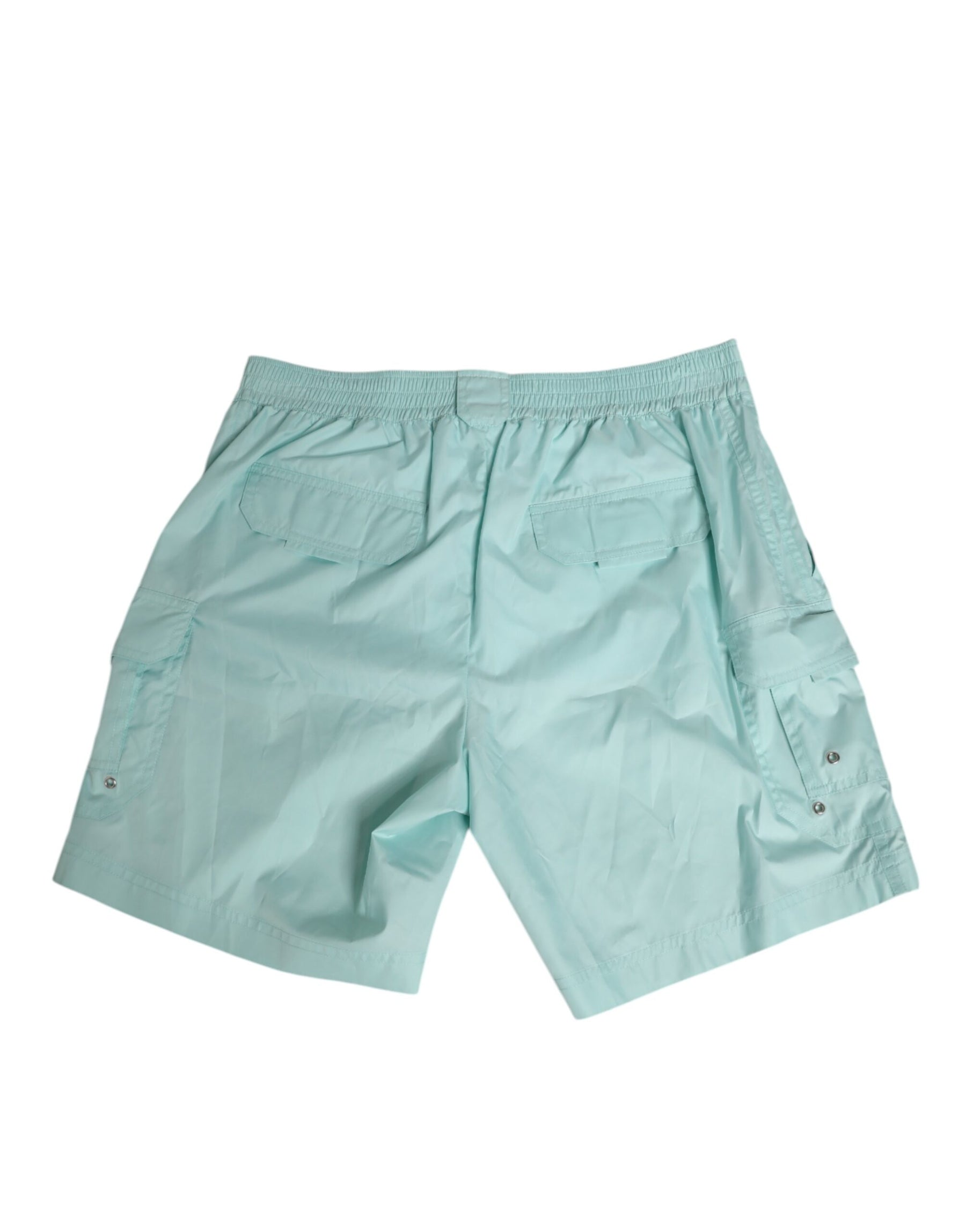 Dolce & Gabbana Aqua Blue Polyester Beachwear Men Shorts Swimwear | Regal Royce