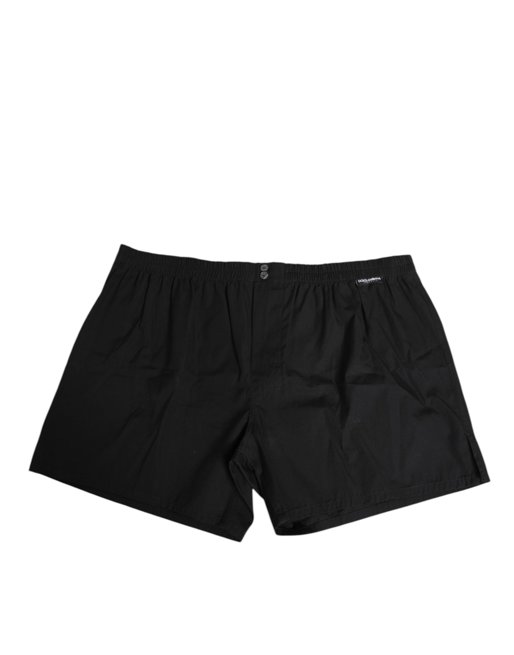 Dolce & Gabbana Black Cotton Elastic Waistband Button Swimwear | Regal Royce