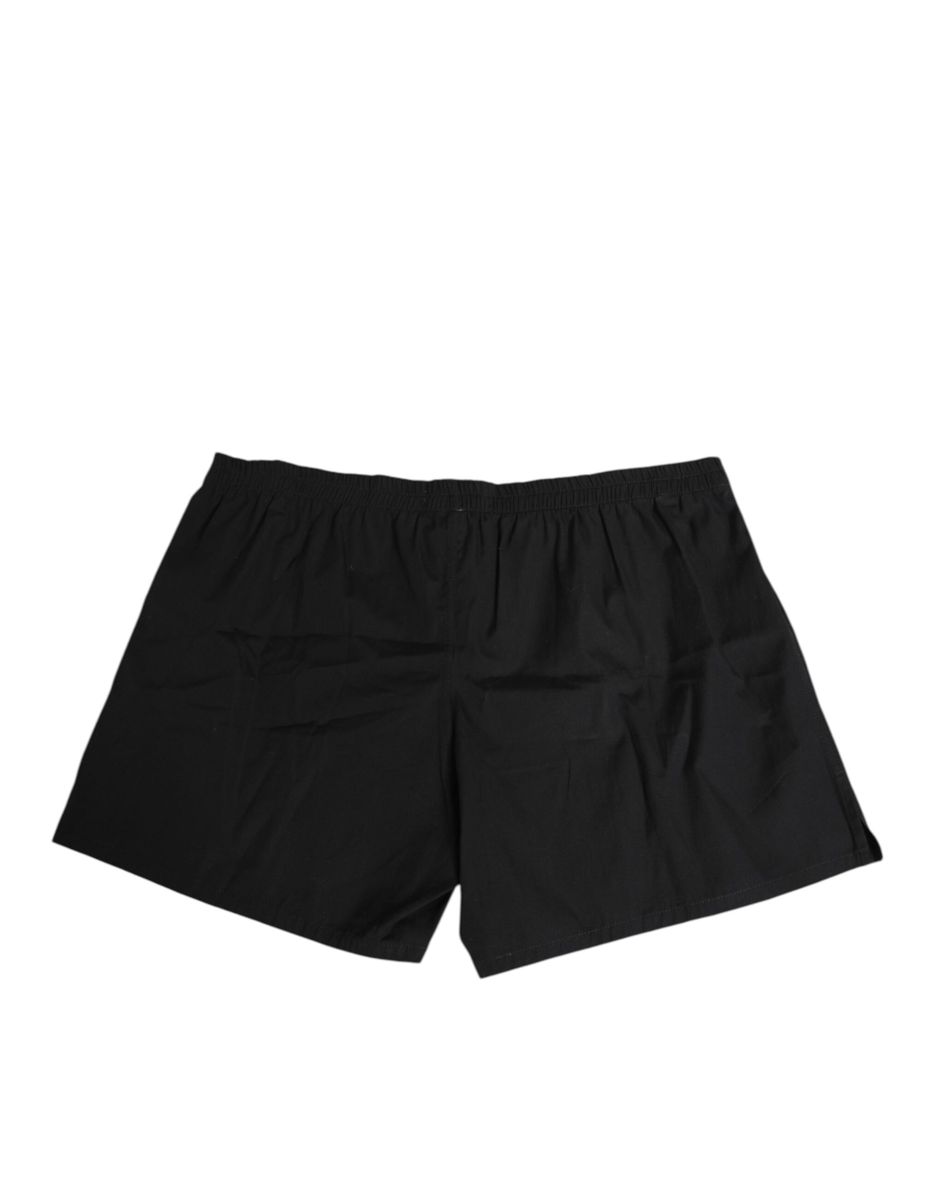 Dolce & Gabbana Black Cotton Elastic Waistband Button Swimwear | Regal Royce
