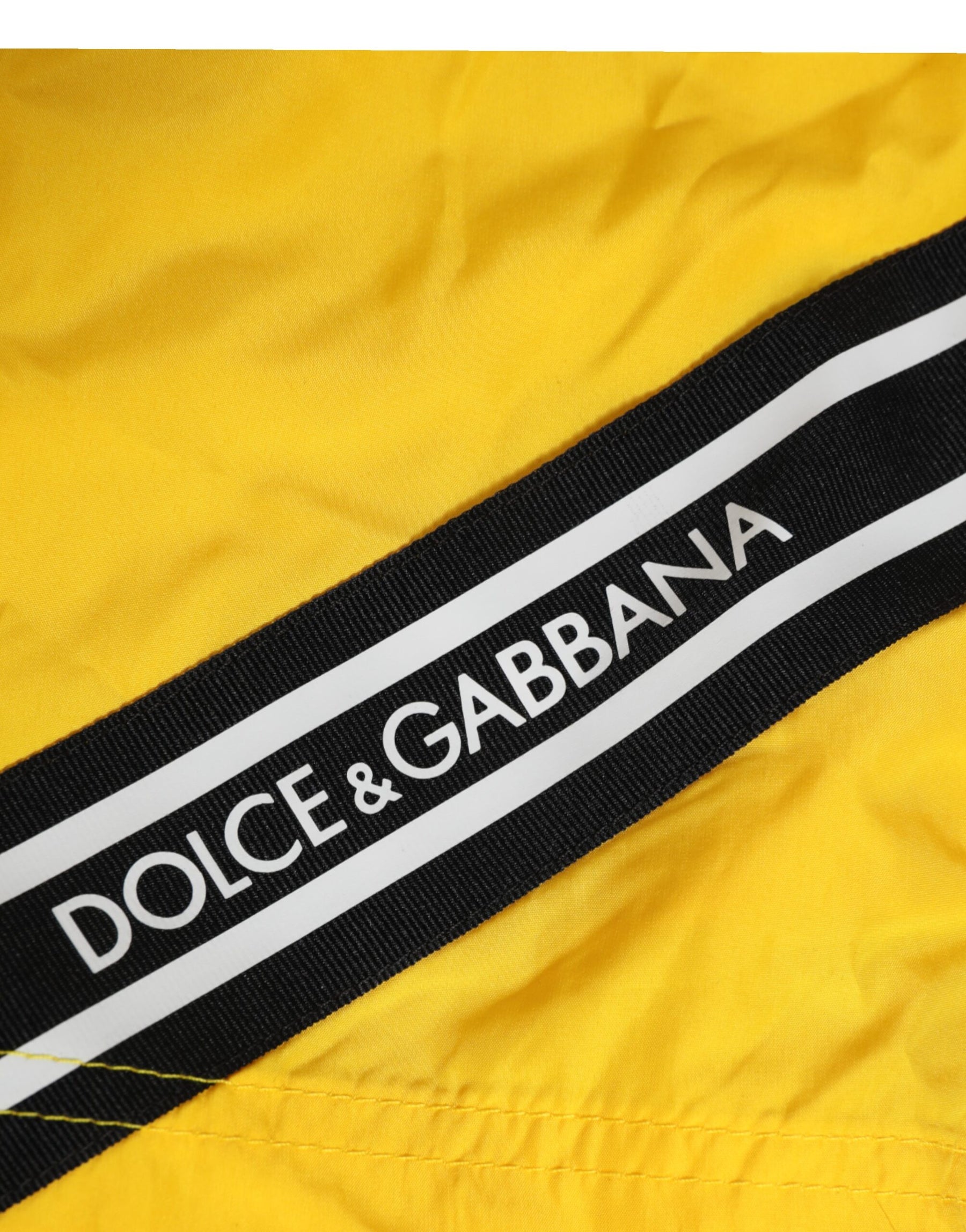 Dolce & Gabbana Yellow Drawstring Beachwear Men Shorts Swimwear | Regal Royce