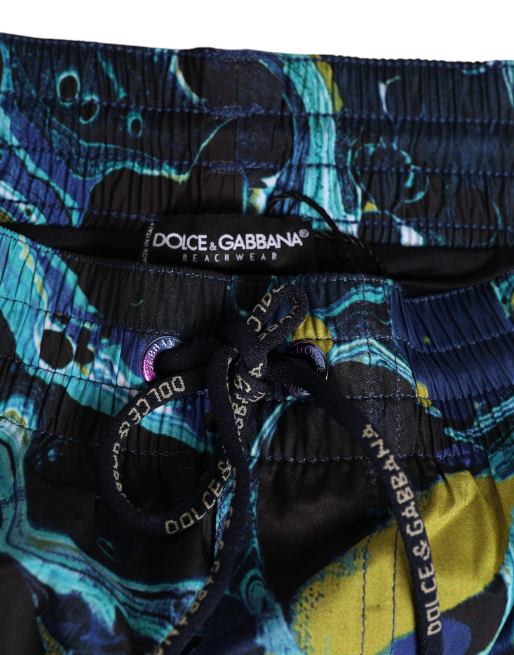 Dolce & Gabbana Blue Marble Print Logo Men Boxer Short Swimwear | Regal Royce
