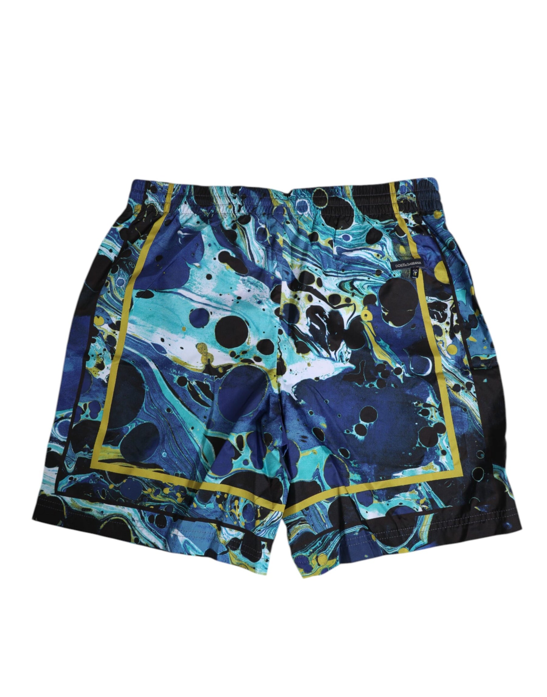 Dolce & Gabbana Blue Marble Print Logo Men Boxer Short Swimwear | Regal Royce