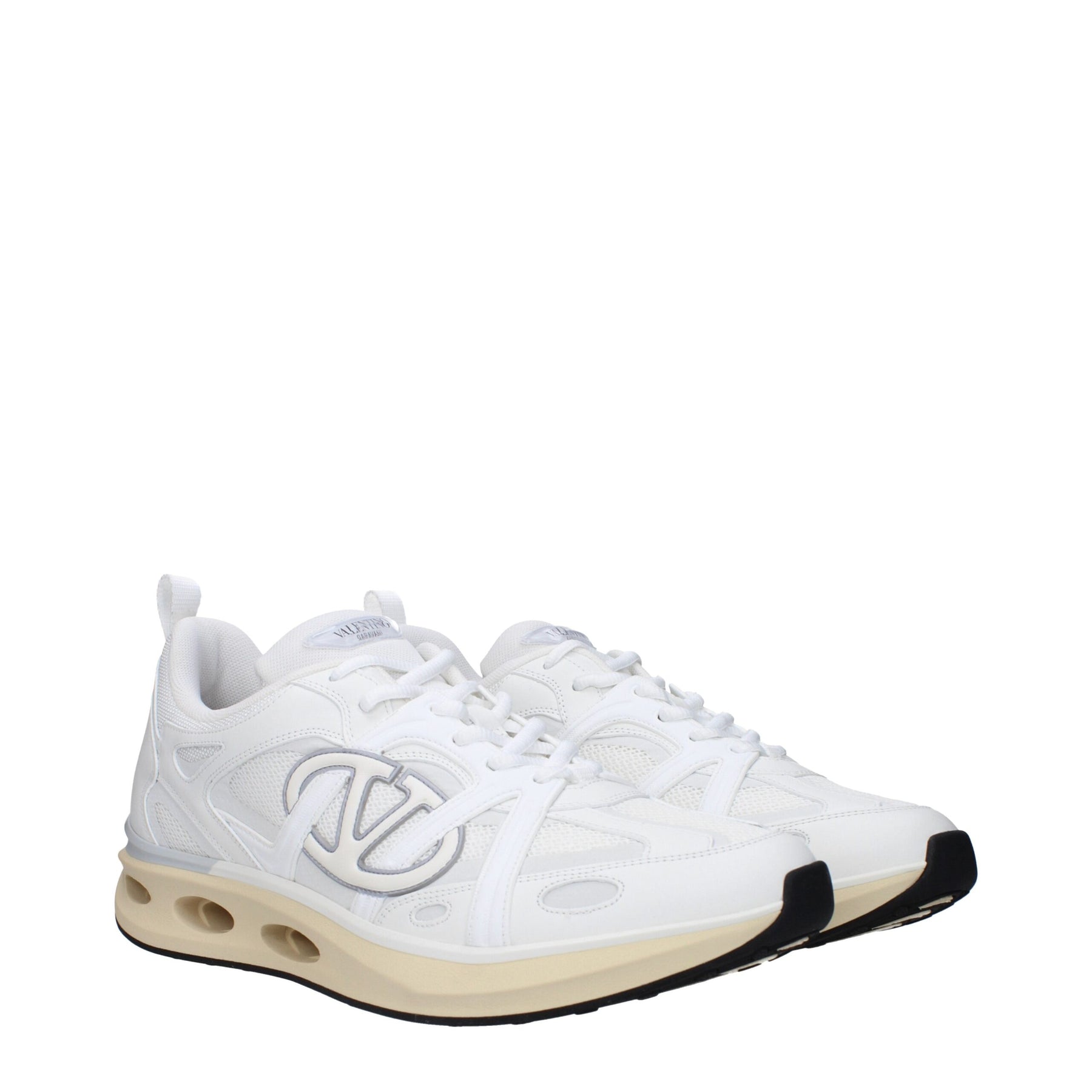 Valentino Garavani White Fabric Athletic Sneakers | Regal Royce
