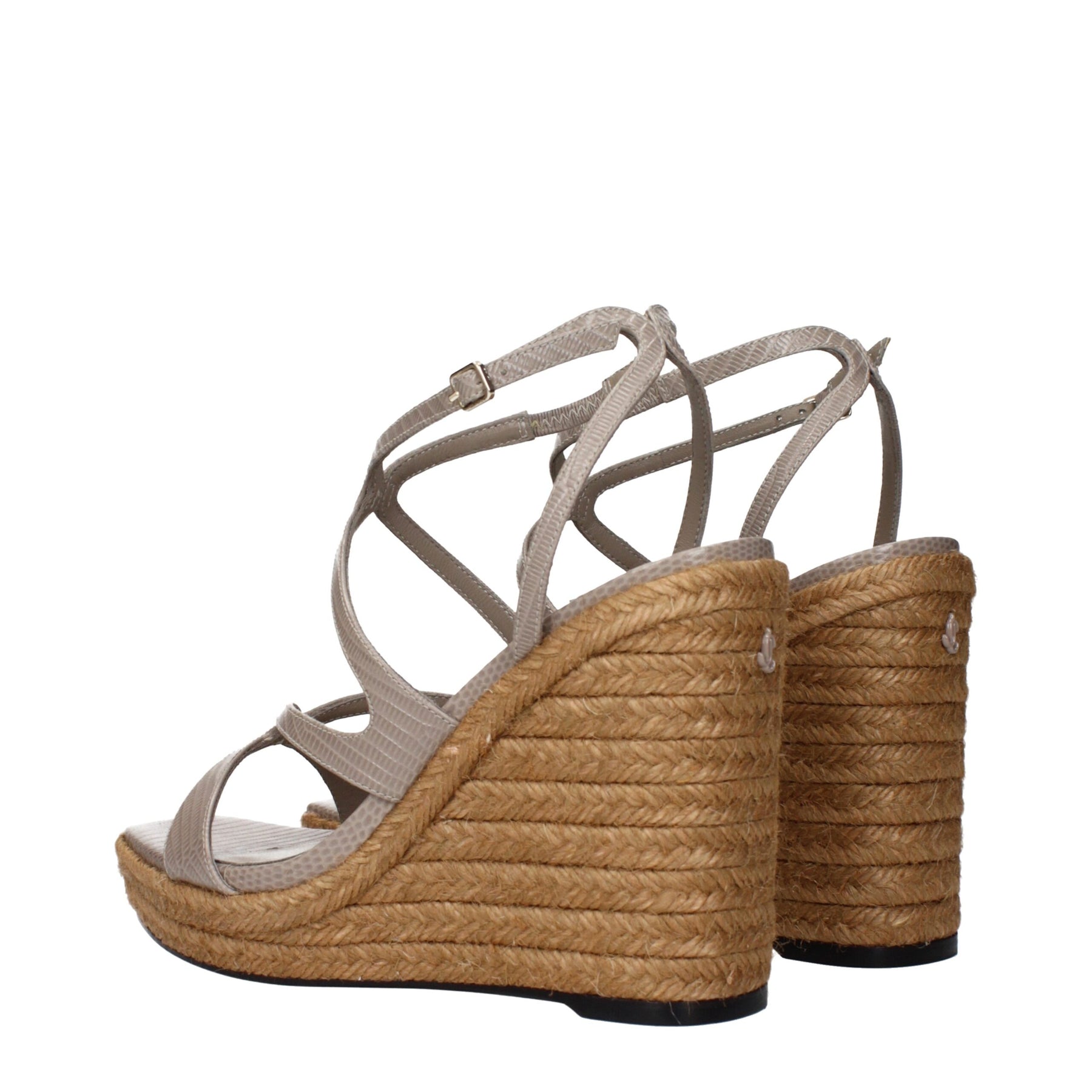 Jimmy Choo Gray Leather Wedge Sandals | Regal Royce