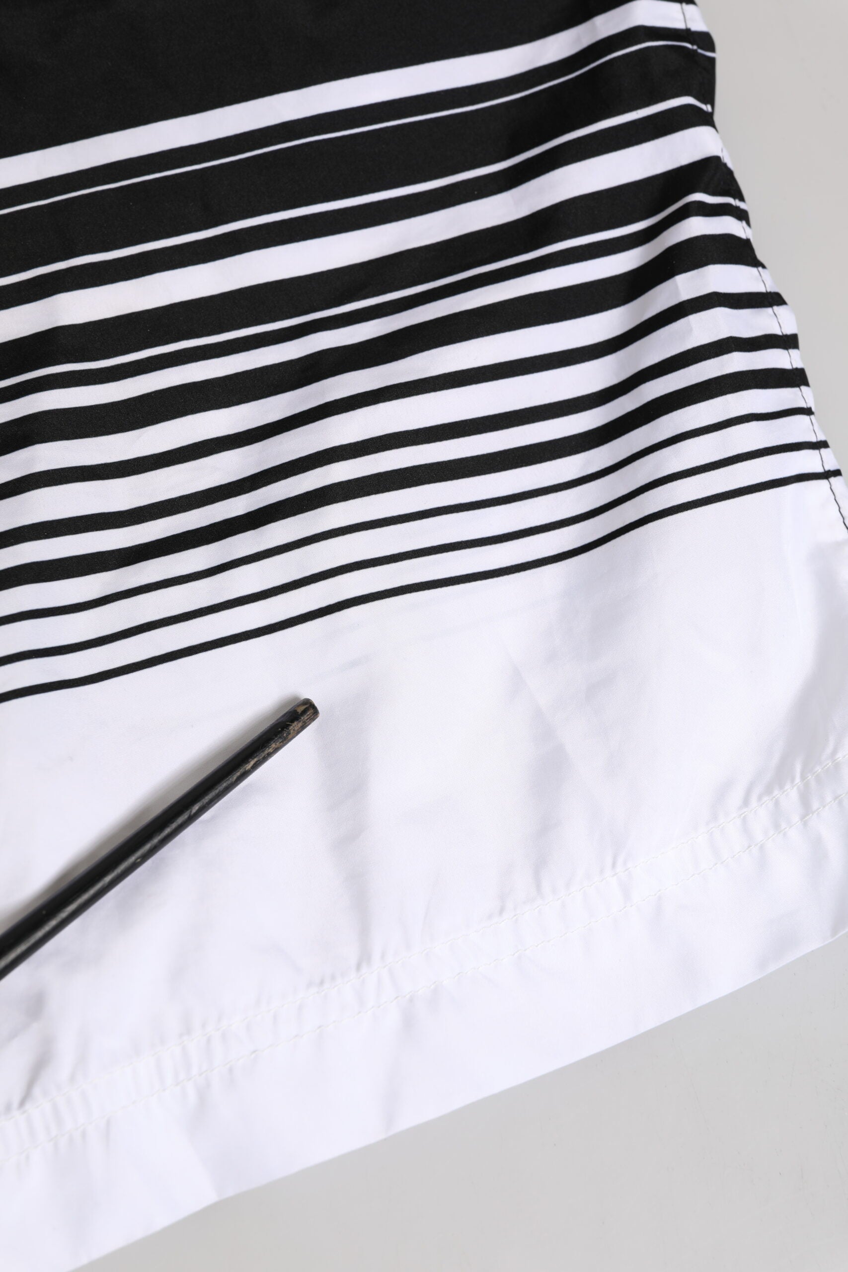 Dolce & Gabbana Black White Striped DG Logo Men Short  Swimwear | Regal Royce