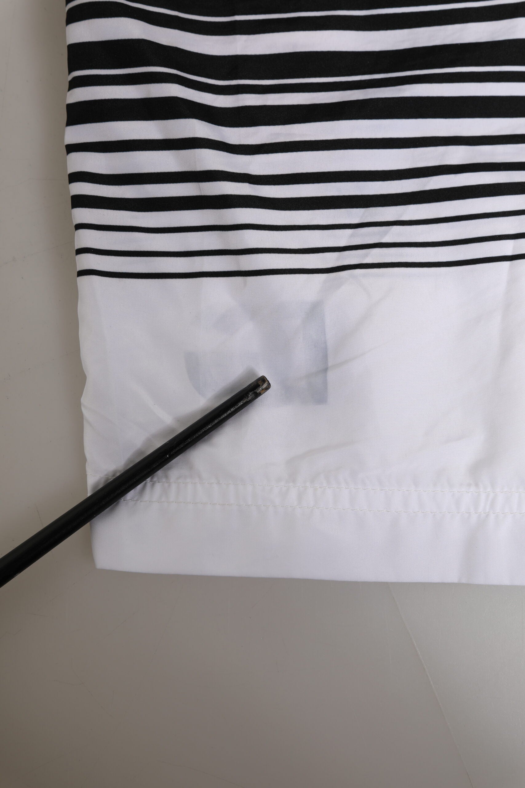 Dolce & Gabbana Black White Striped DG Logo Men Short  Swimwear | Regal Royce