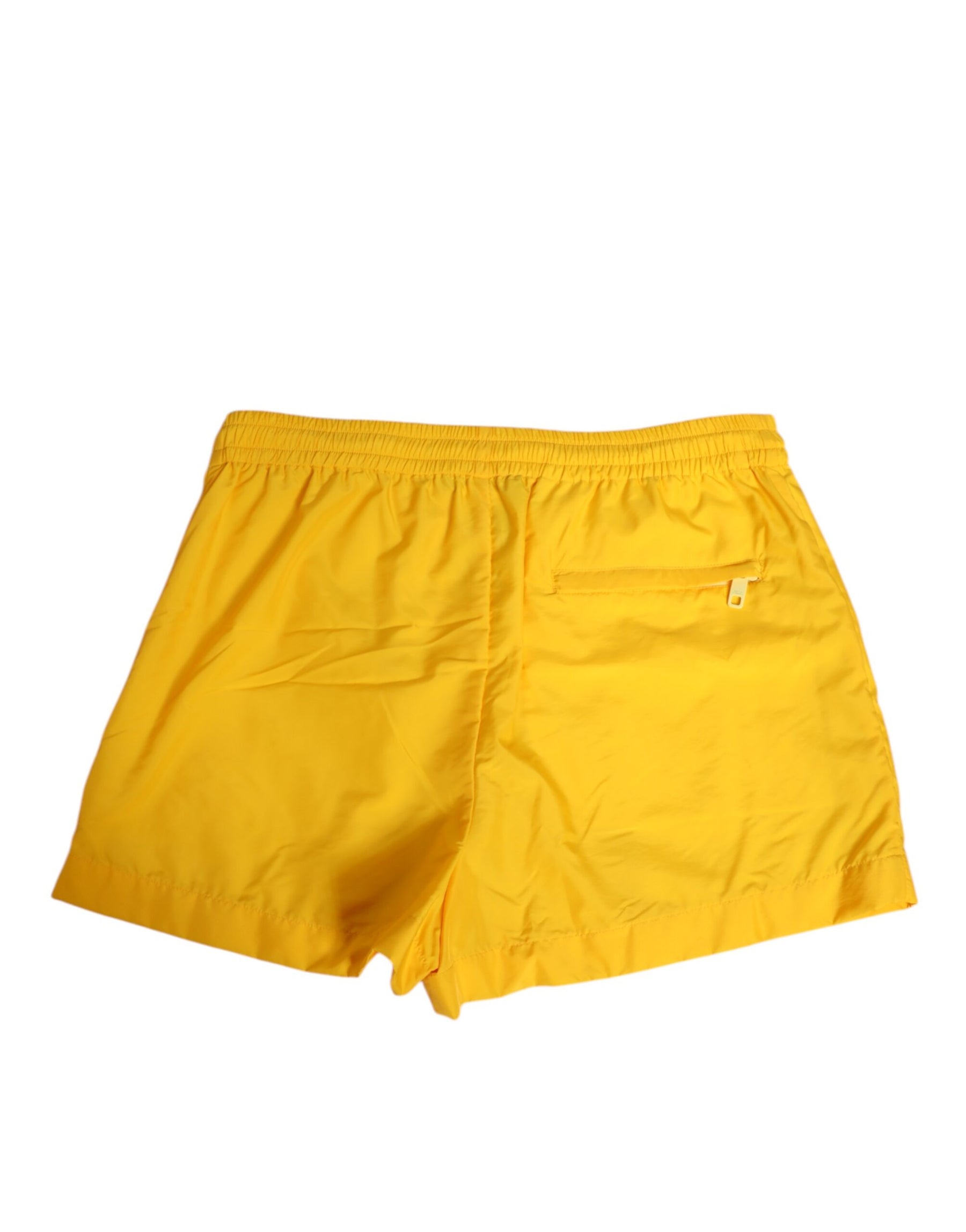 Dolce & Gabbana Yellow Nylon Logo Plaque Boxer Shorts Swimwear | Regal Royce