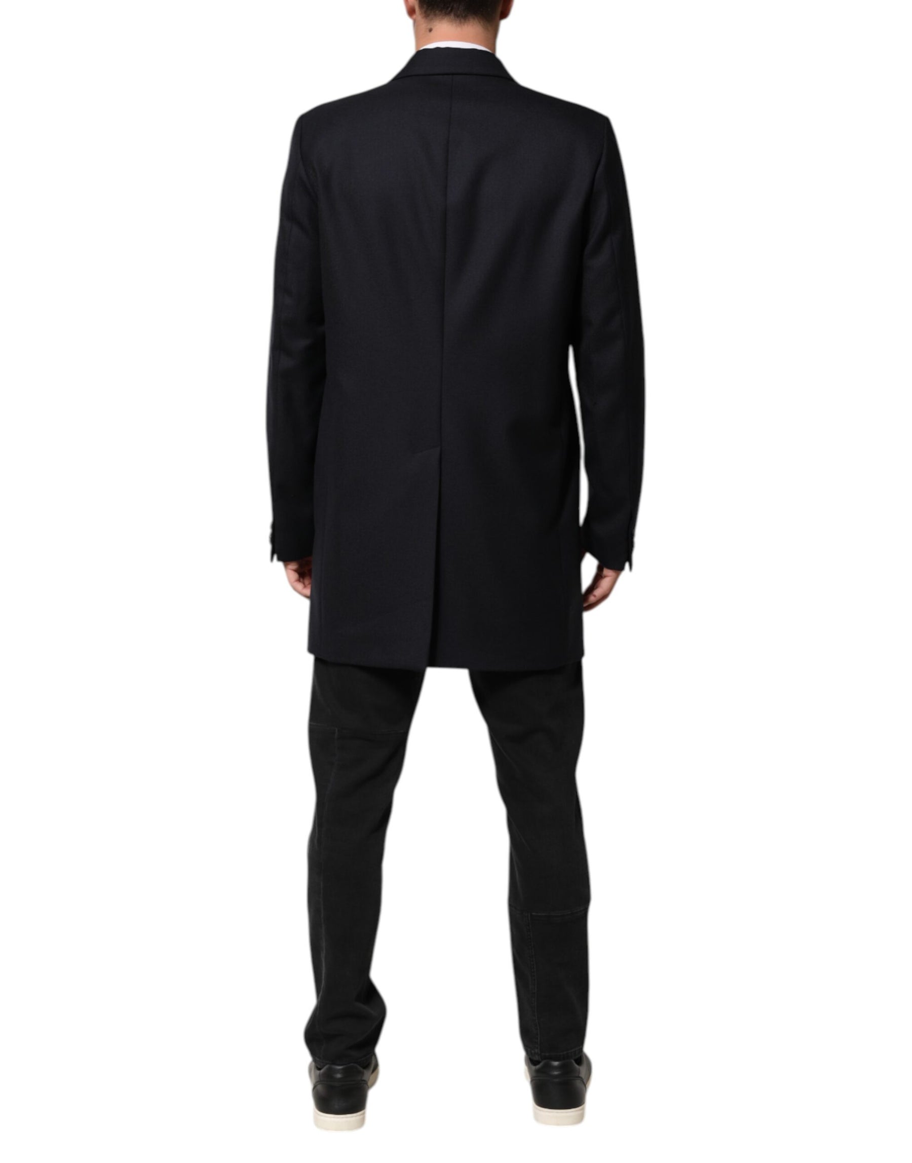 Dolce & Gabbana Dark Blue Wool Men Jacket Coat Blazer Suit | Regal Royce