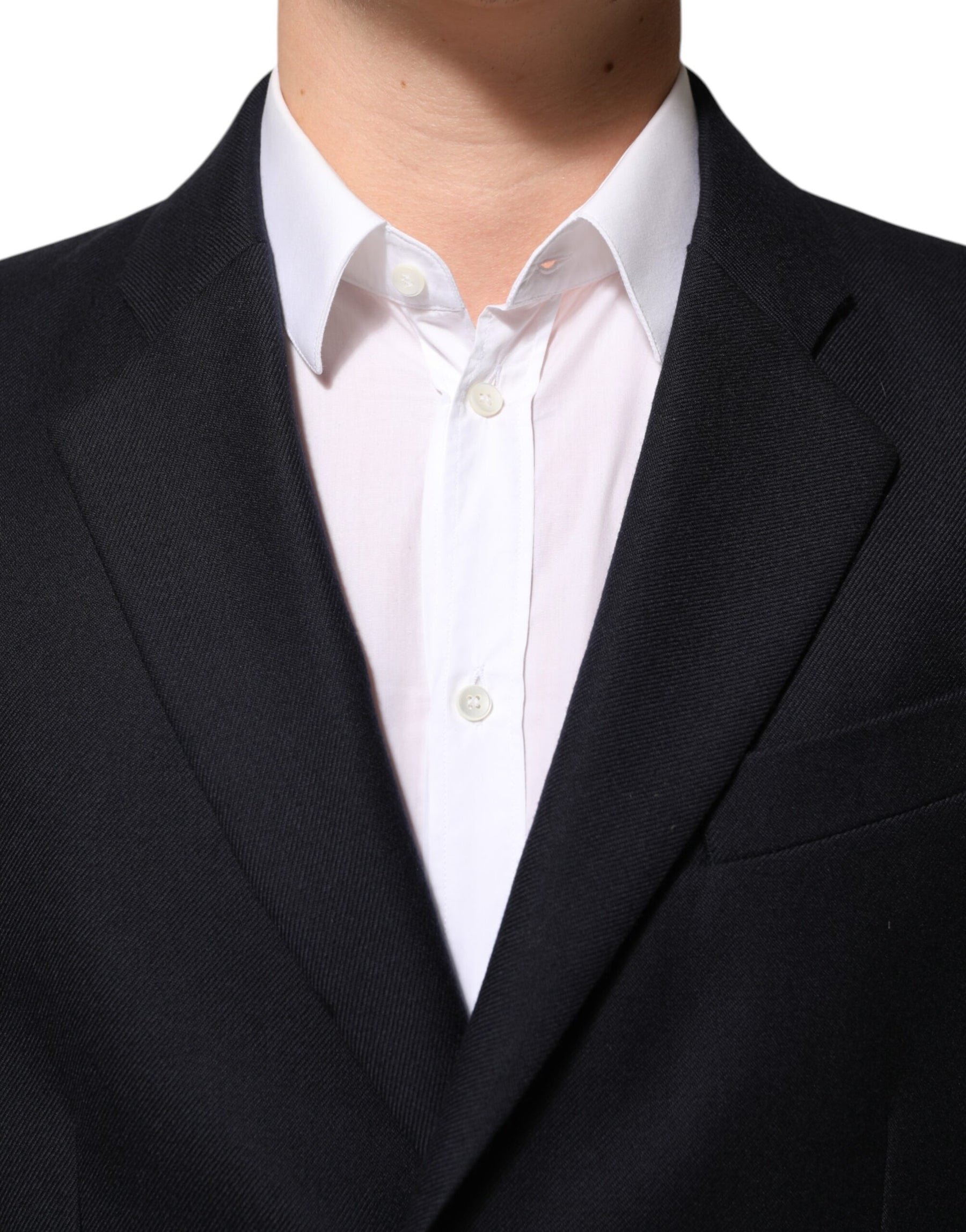 Dolce & Gabbana Dark Blue Wool Men Jacket Coat Blazer Suit | Regal Royce