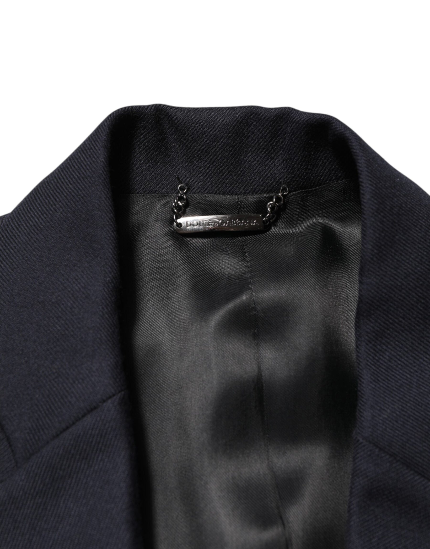 Dolce & Gabbana Dark Blue Wool Men Jacket Coat Blazer Suit | Regal Royce