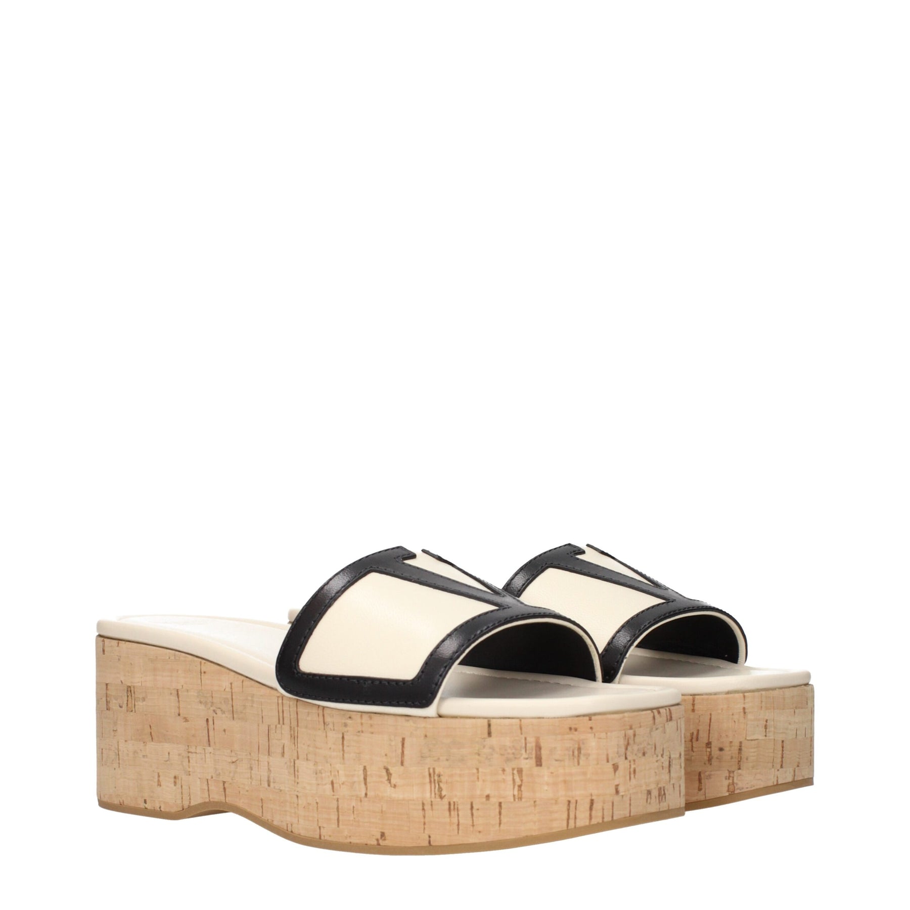 Valentino Garavani Beige Leather Wedge Sandals | Regal Royce