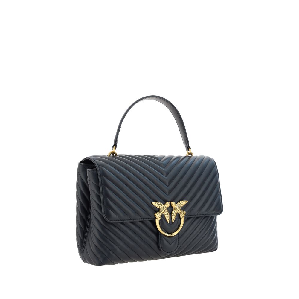 PINKO Black Calf Leather Bos Taurus Handbag | Regal Royce