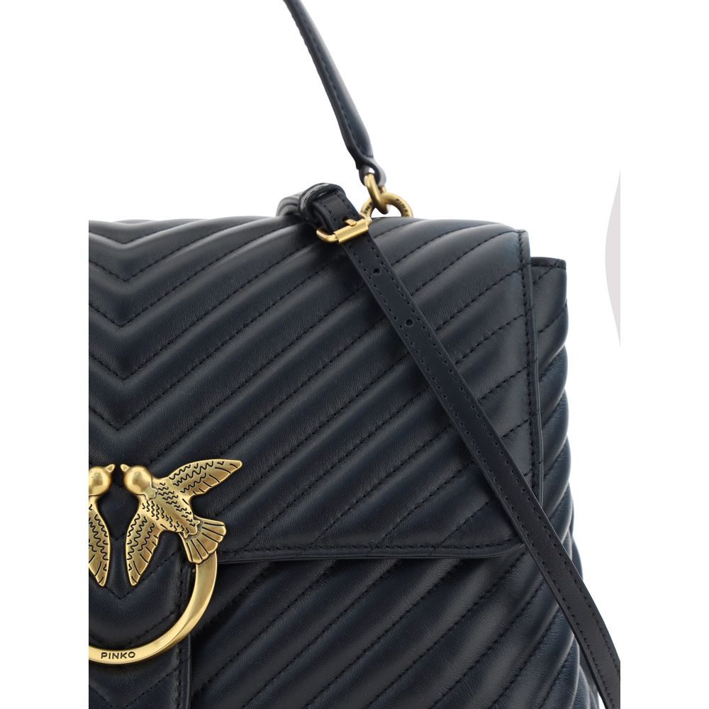 PINKO Black Calf Leather Bos Taurus Handbag | Regal Royce
