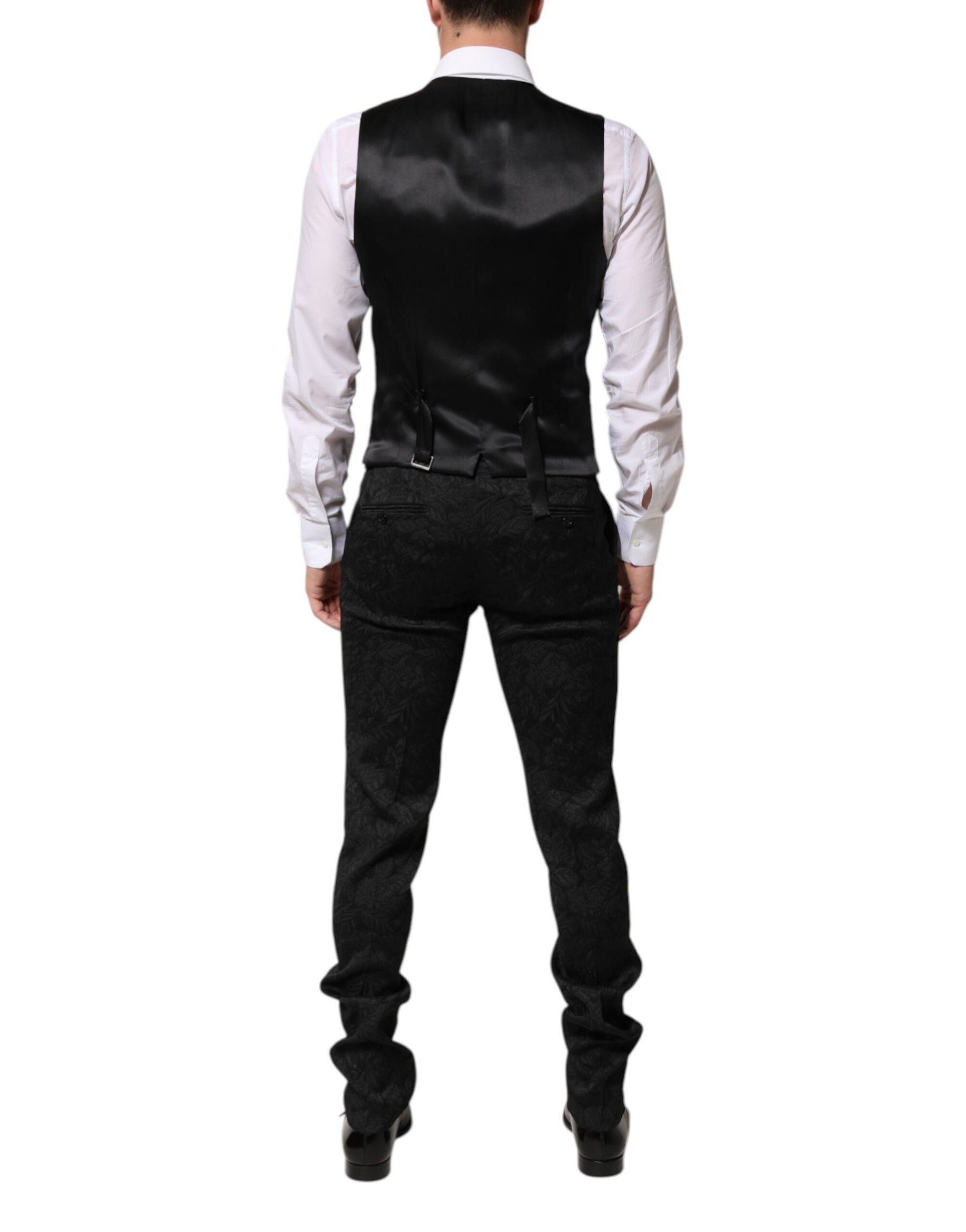 Dolce & Gabbana Black 3 Piece Brocade Jacquard Suit MARTINI | Regal Royce