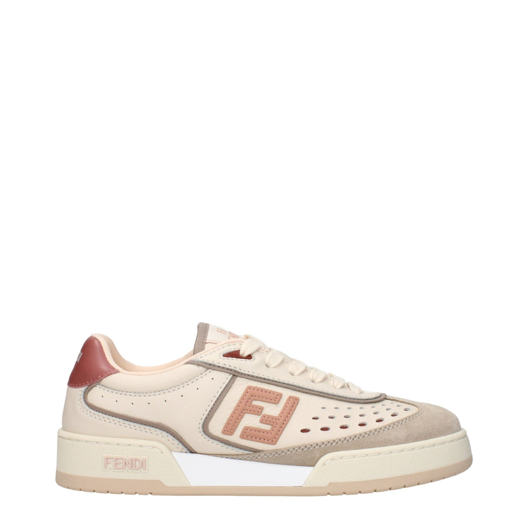 Fendi Beige Leather Low Top Sneakers | Regal Royce