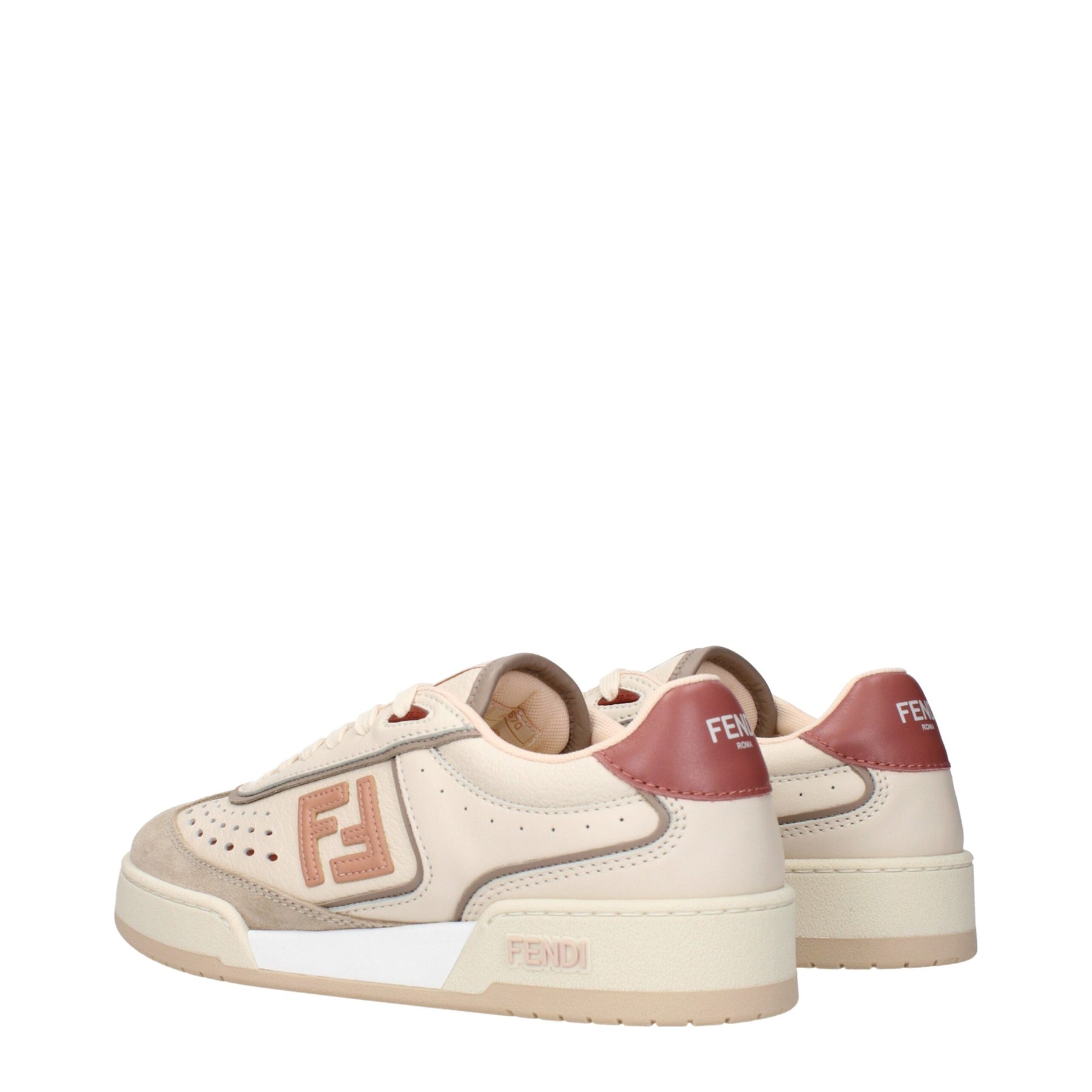 Fendi Beige Leather Low Top Sneakers | Regal Royce