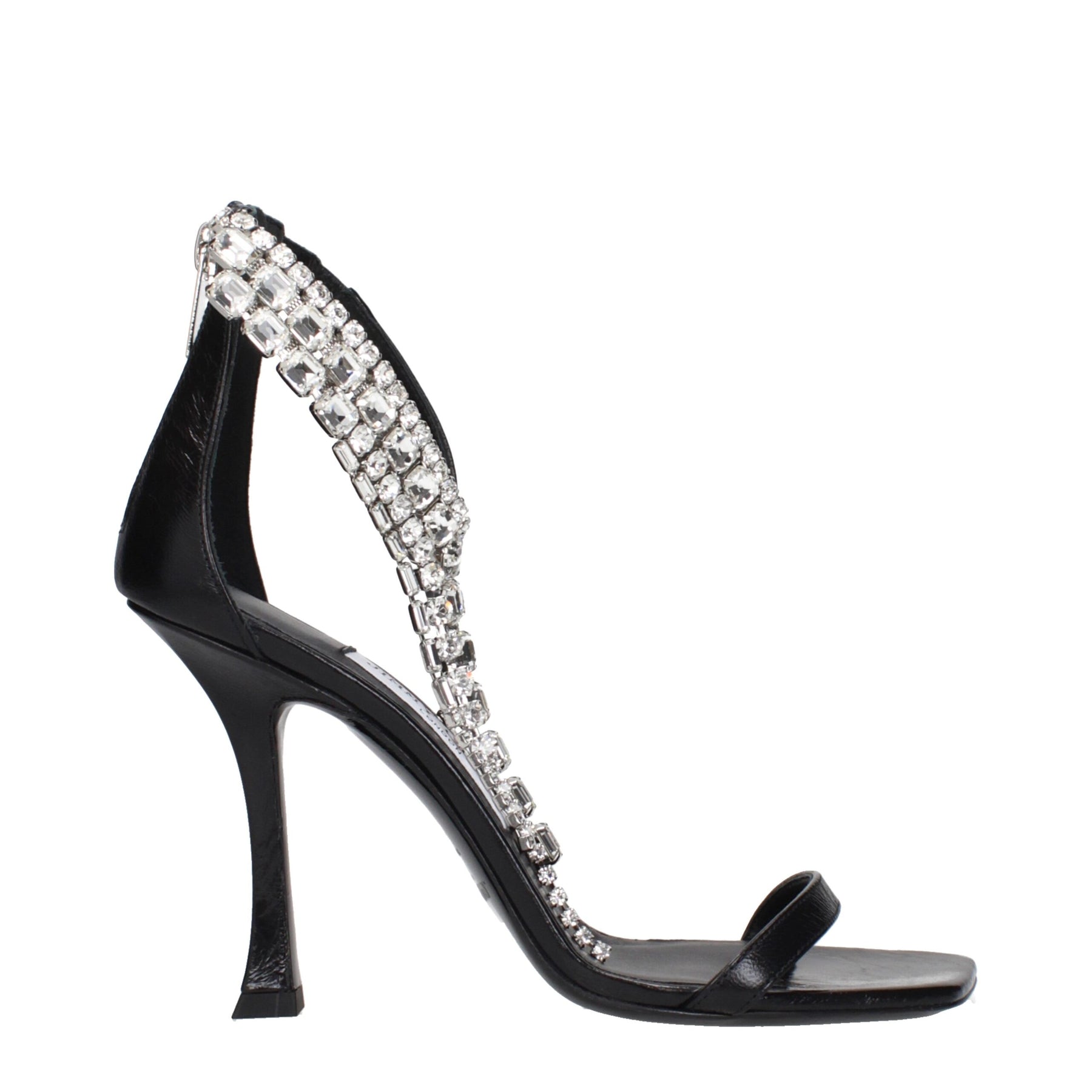 Jimmy Choo Black Leather Stiletto Heel Sandals | Regal Royce