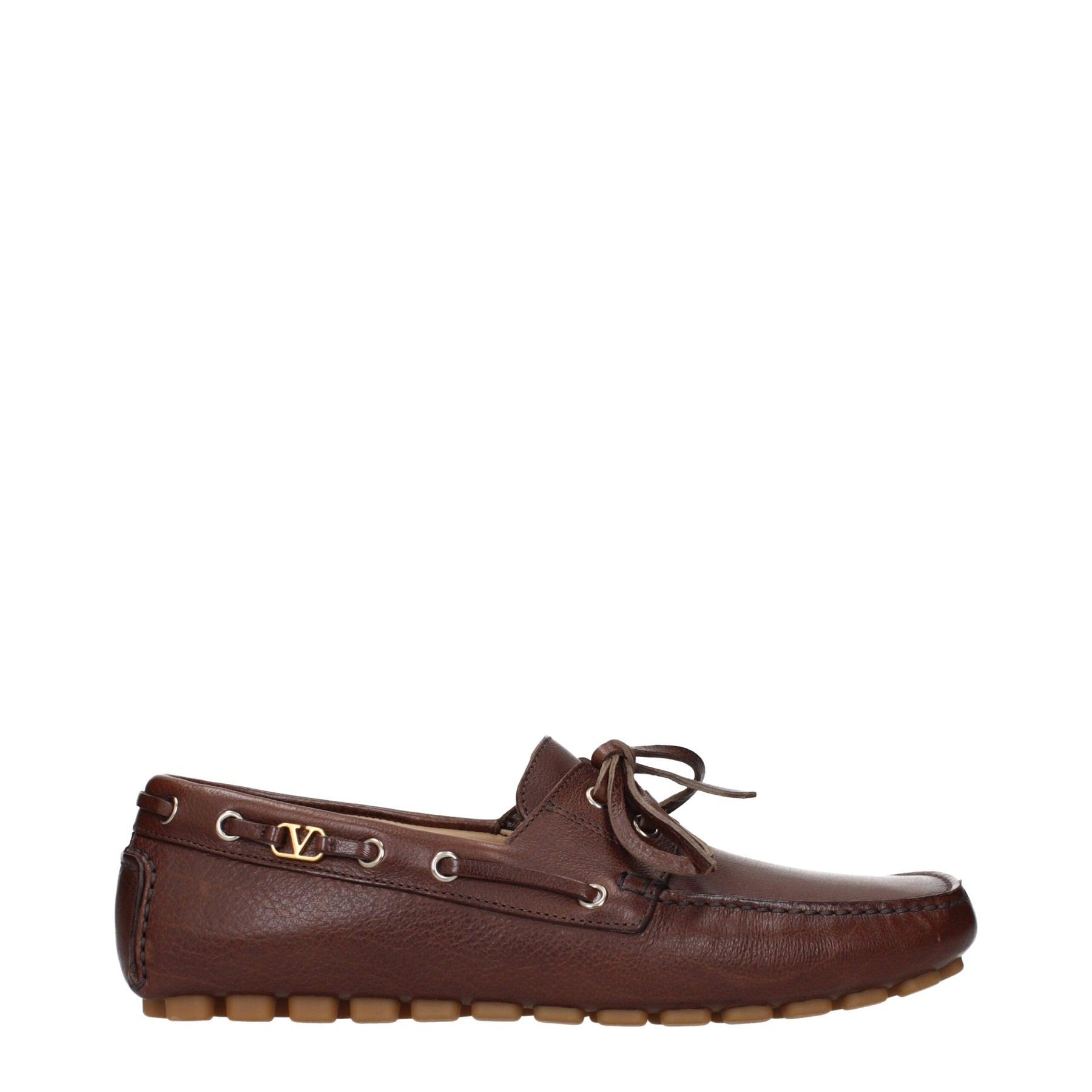 Valentino Garavani Brown Leather Slip-On Loafers | Regal Royce
