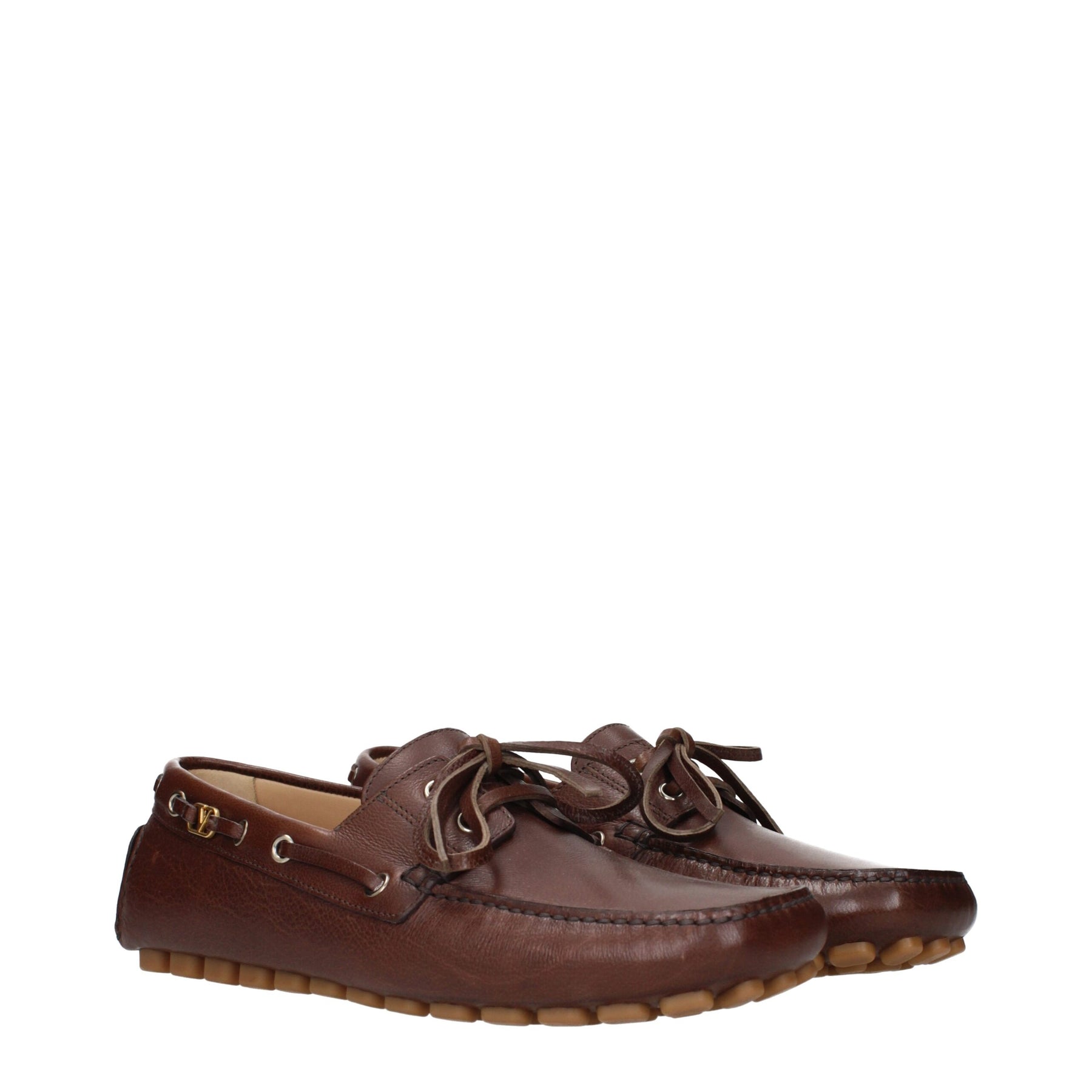 Valentino Garavani Brown Leather Slip-On Loafers | Regal Royce
