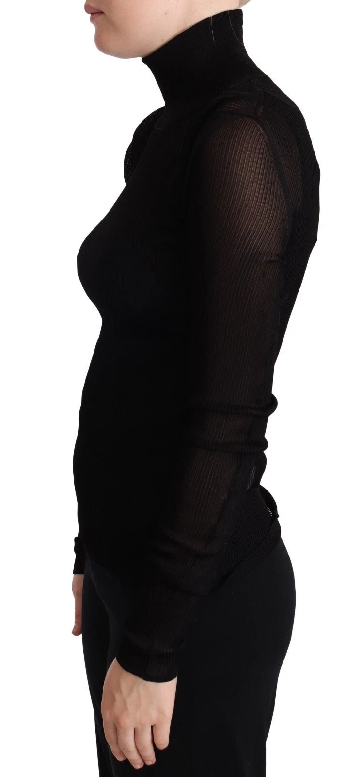 Dolce & Gabbana Black Turtleneck Form Fitting Pullover Sweater | Regal Royce