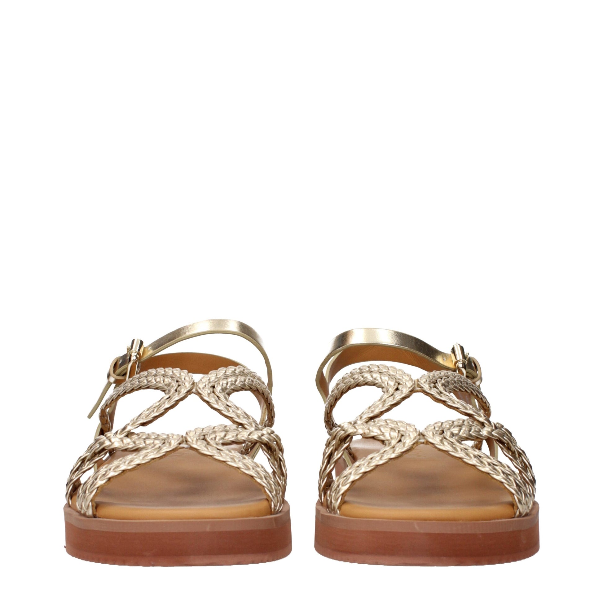 See By Chloé Gold Polyethylene Flat Sandals