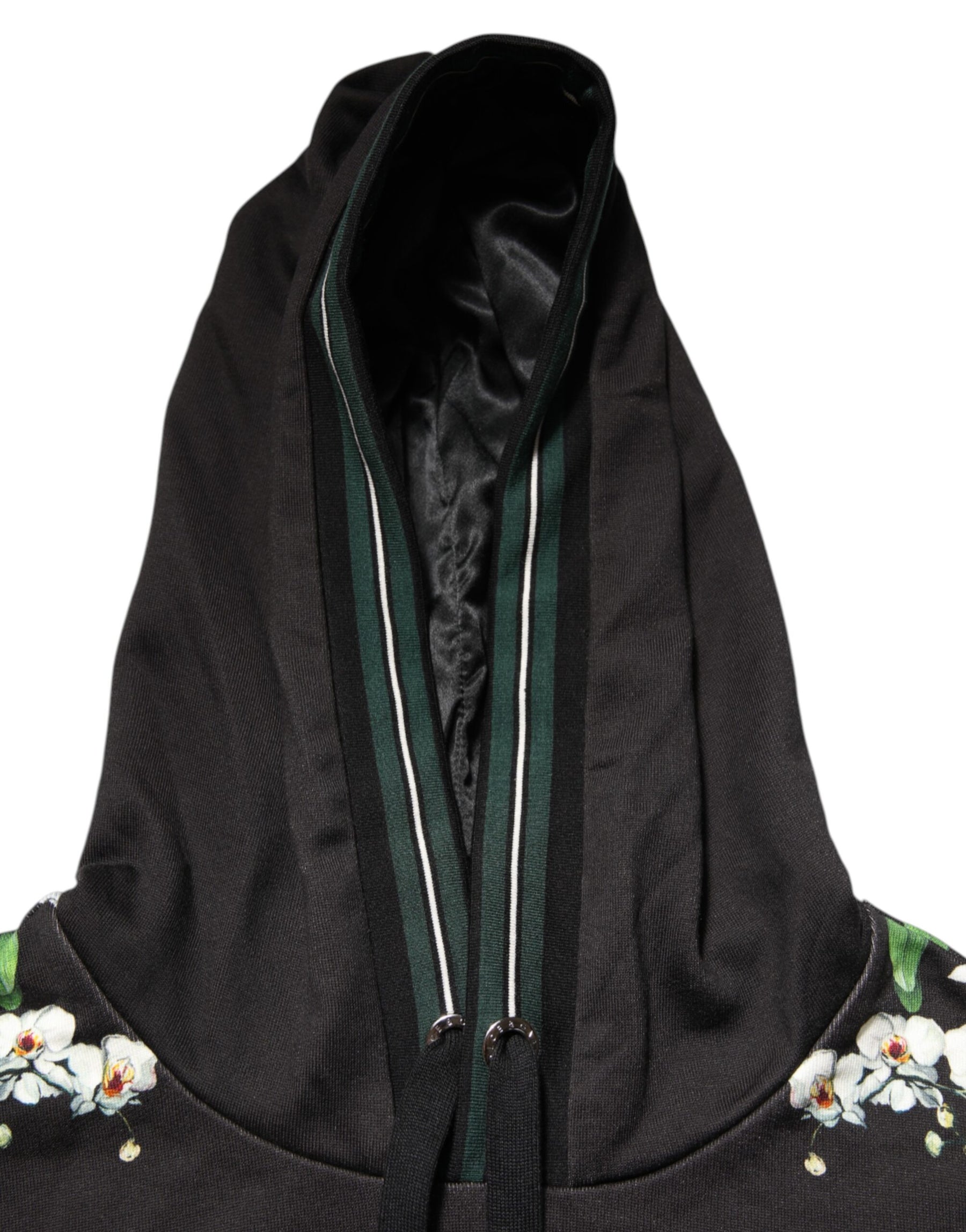 Dolce & Gabbana KING Black Orchid Floral Crown Logo Hoodie Sweater | Regal Royce