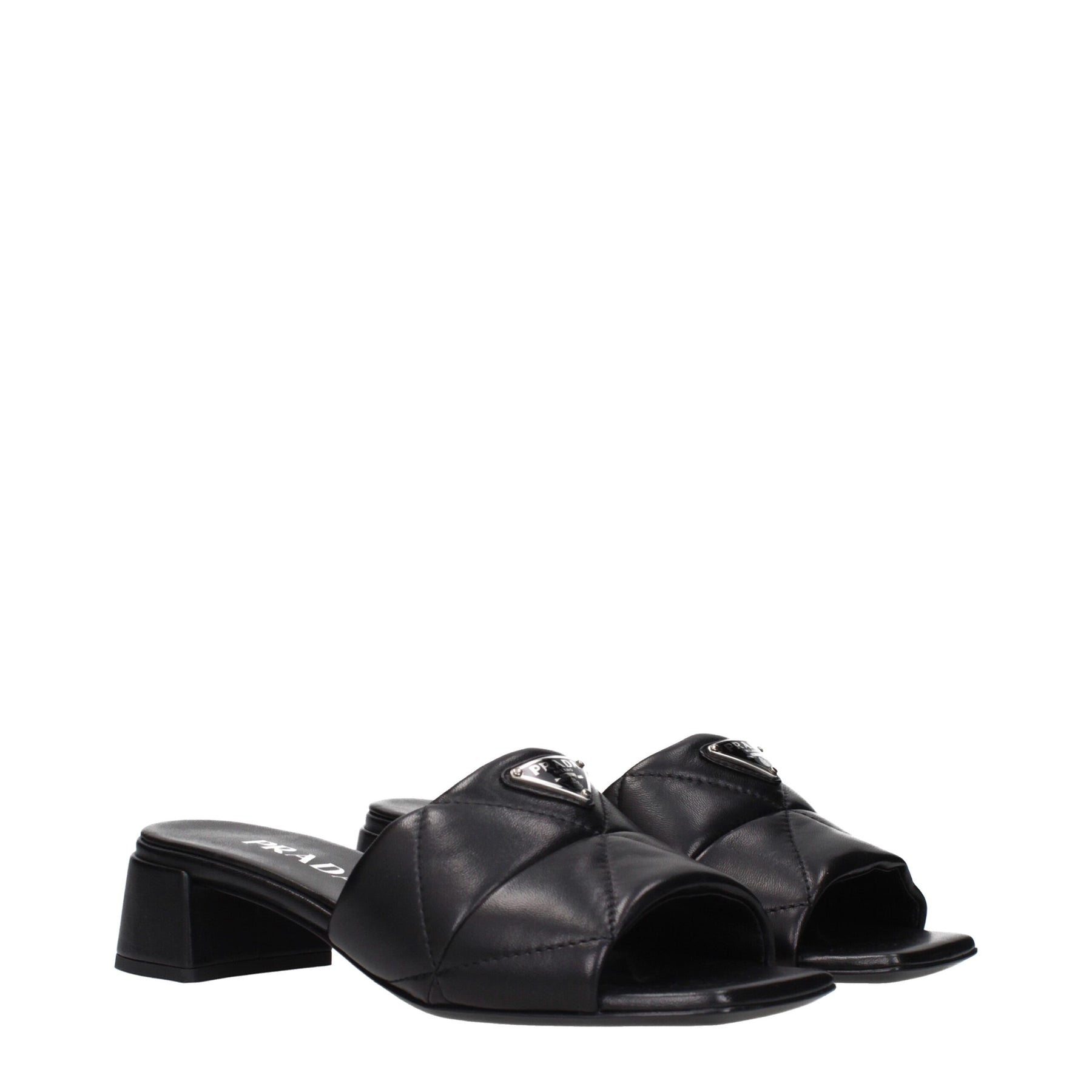 Prada Black Leather Flat Sandals | Regal Royce