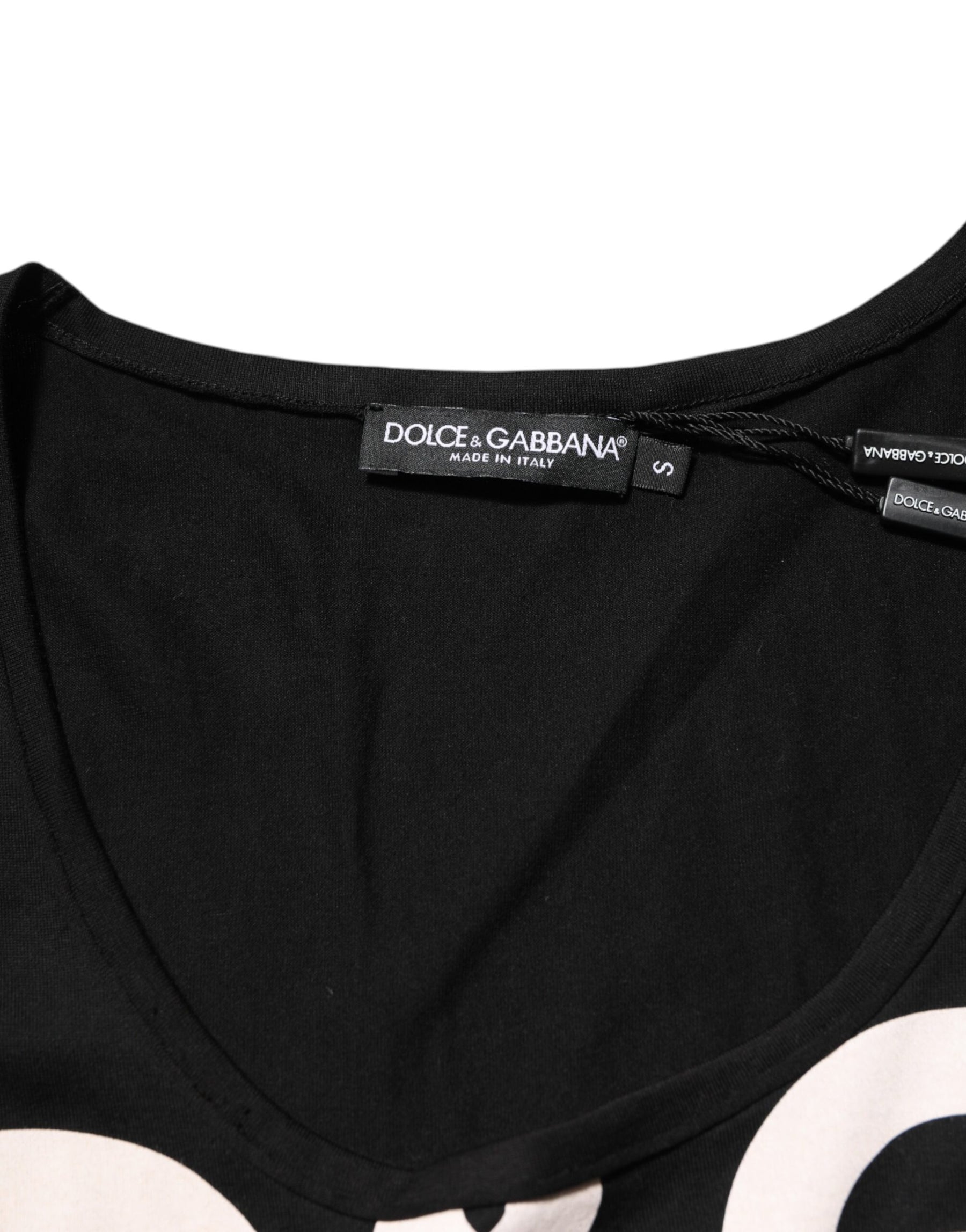 Dolce & Gabbana Black Cotton Sleeveless Tank Top DG Logo Men T-shirt | Regal Royce