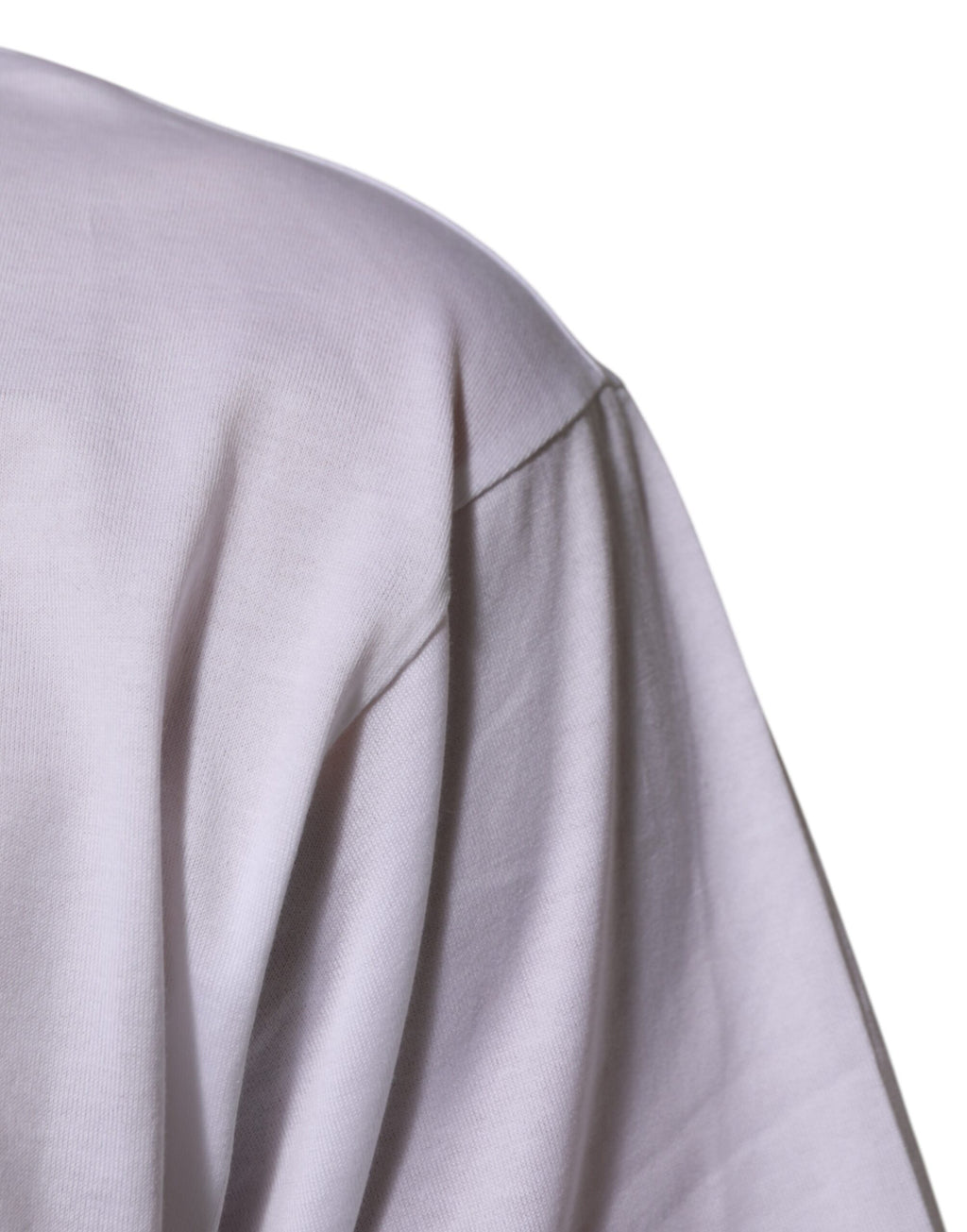 Dolce & Gabbana White Cotton Logo Patch Crew Neck Men T-shirt