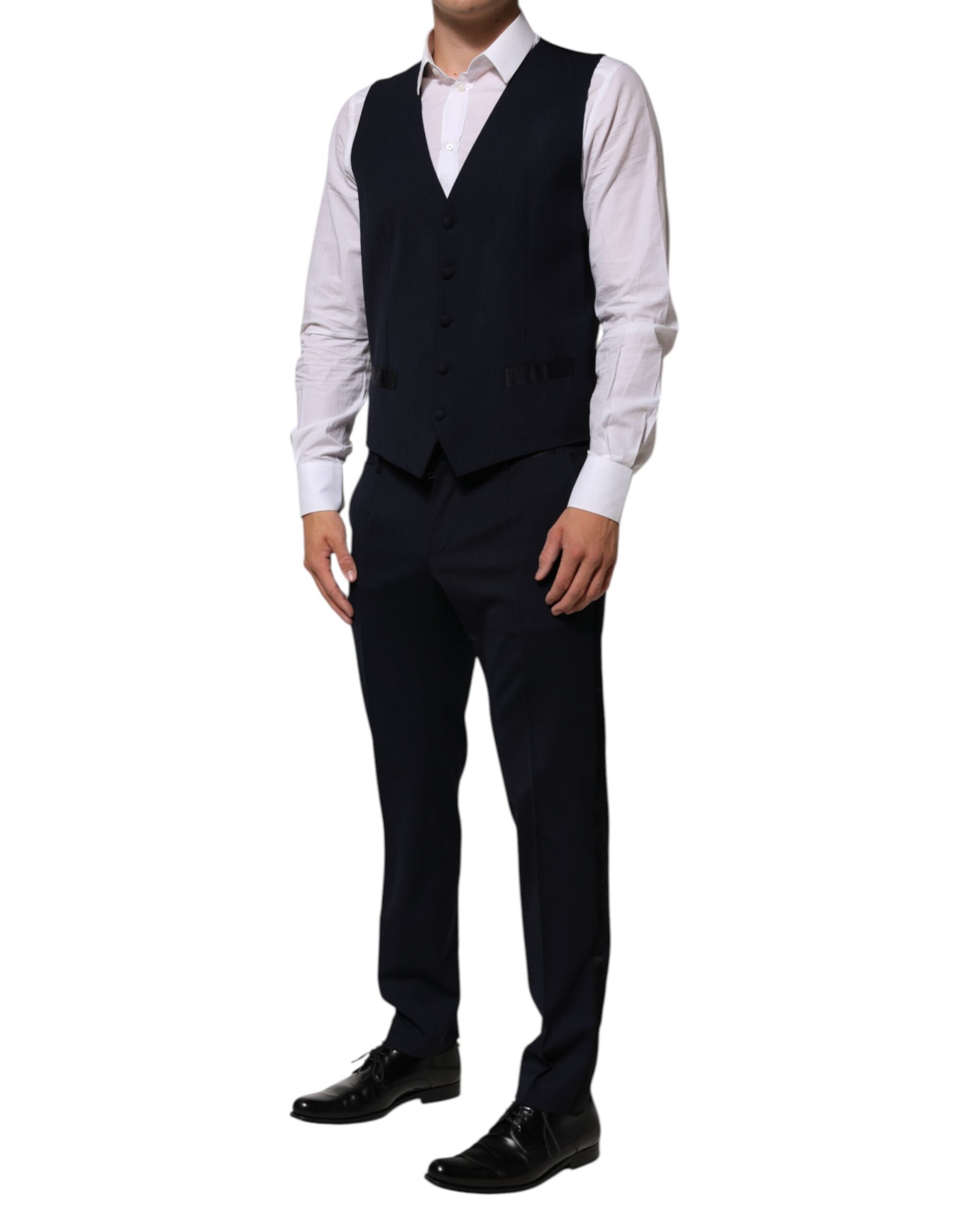 Dolce & Gabbana Black Wool 3 Piece Slim Fit Formal Men Suit | Regal Royce