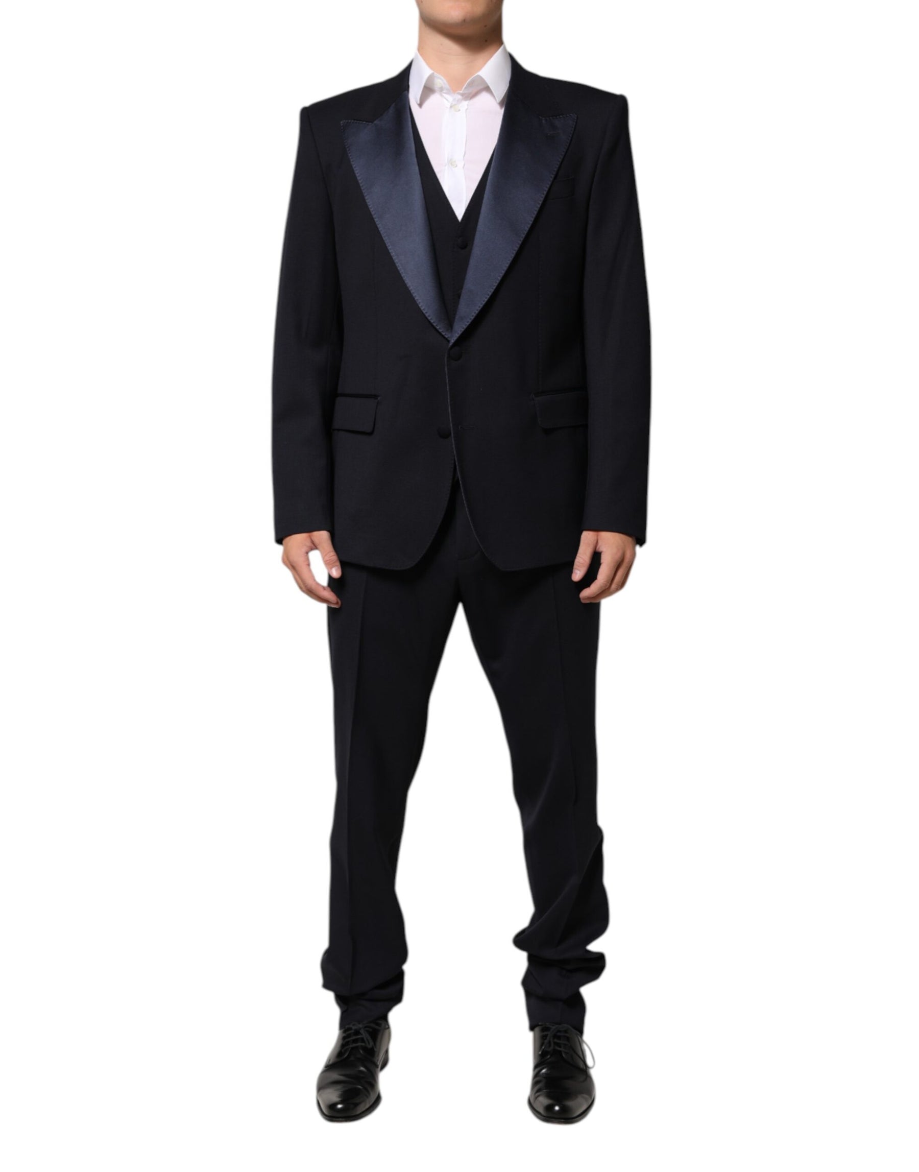 Dolce & Gabbana Black 3 Piece Wool Silk Blend Suit SICILIA | Regal Royce
