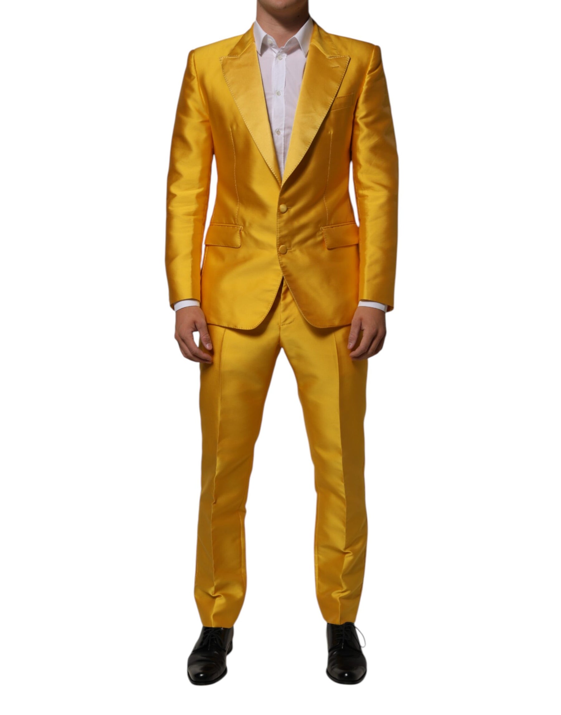 Dolce & Gabbana Yellow 2 Piece Silk Blend Men Suit SICILIA | Regal Royce