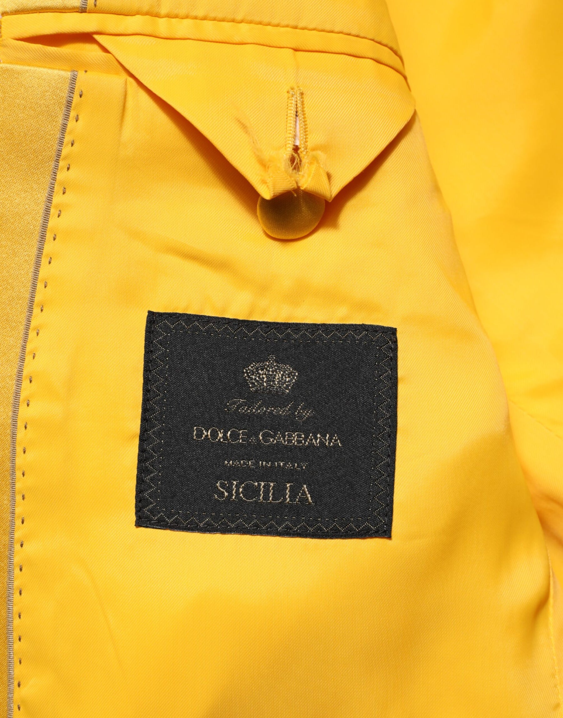 Dolce & Gabbana Yellow 2 Piece Silk Blend Men Suit SICILIA | Regal Royce