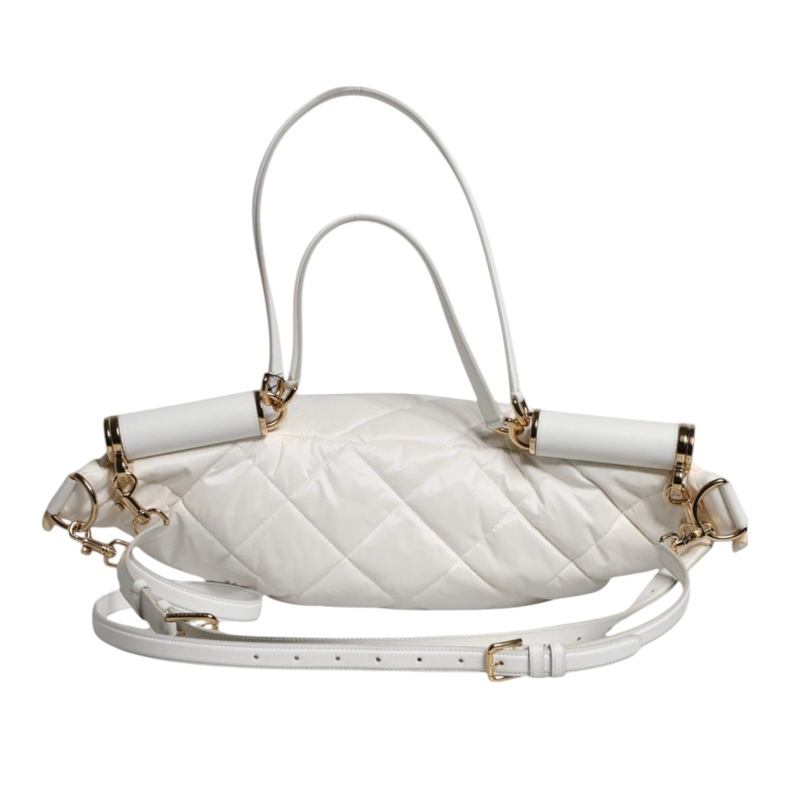 Dolce & Gabbana White Quilted Logo 90's Sicily Belt Waist Fanny Pack Bag | Regal Royce