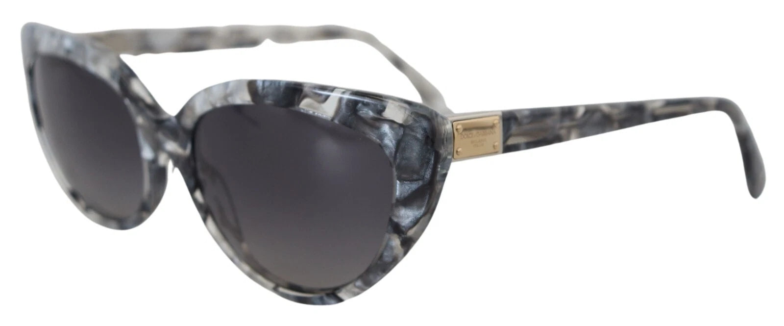 Dolce & Gabbana DG4194 Gray Acetate Logo Plaque Cat Eye Lens Sunglasses