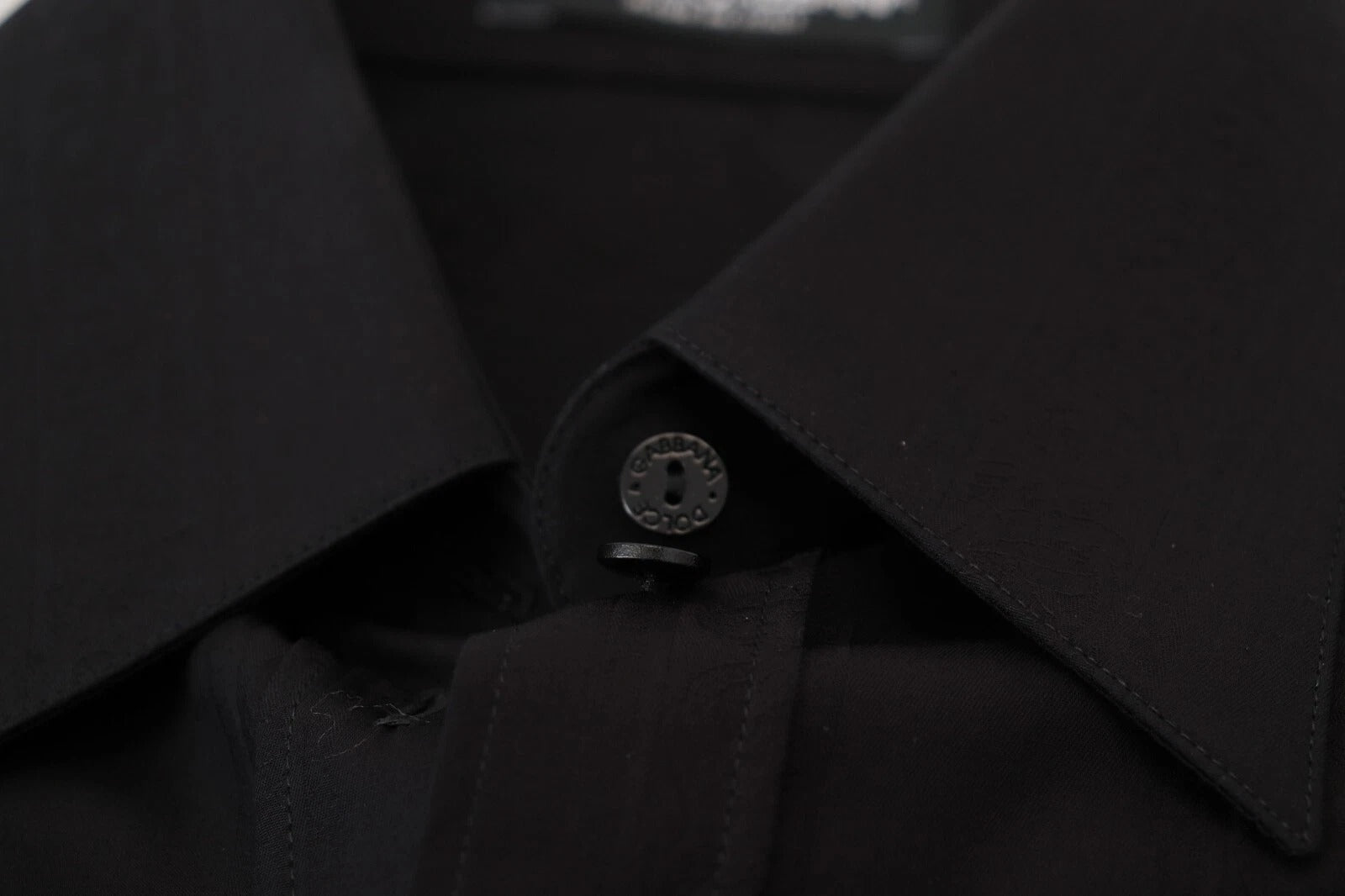 Dolce & Gabbana Black Cotton Collared Long Sleeves Shirt | Regal Royce
