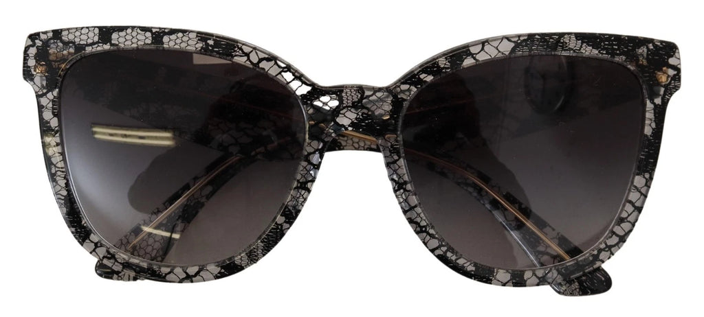 Dolce & Gabbana DG4190 Black Lace Acetate Crystal Round Sunglasses