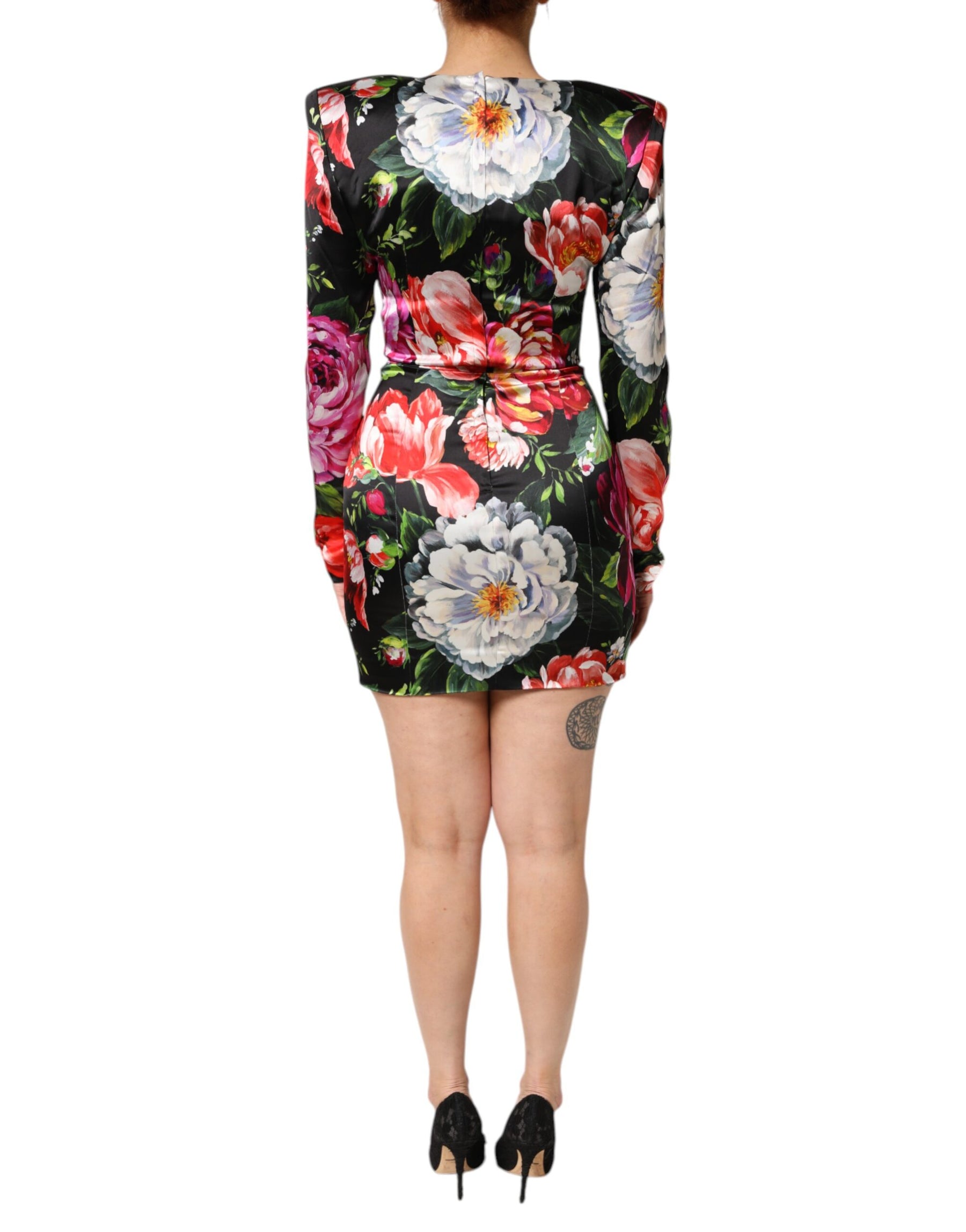 Dolce & Gabbana Black Floral Fiori Pittorici Bodycon Dress | Regal Royce
