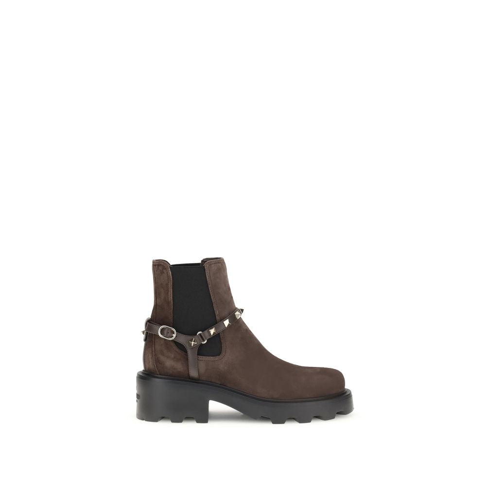 Valentino Garavani Brown Calf Leather Bos Taurus Chelsea Boots | Regal Royce