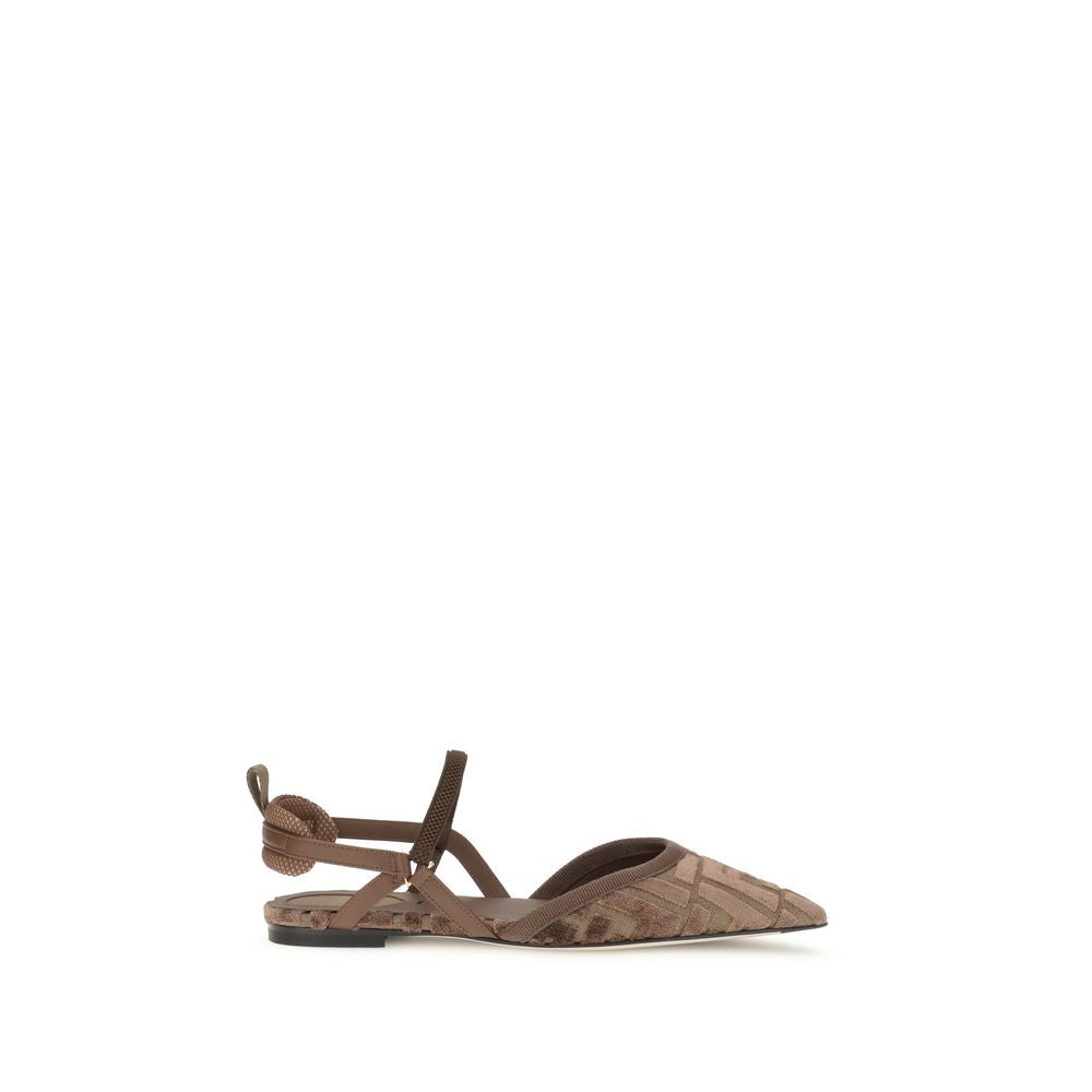 Fendi Brown Polyamide Ballet Flats | Regal Royce