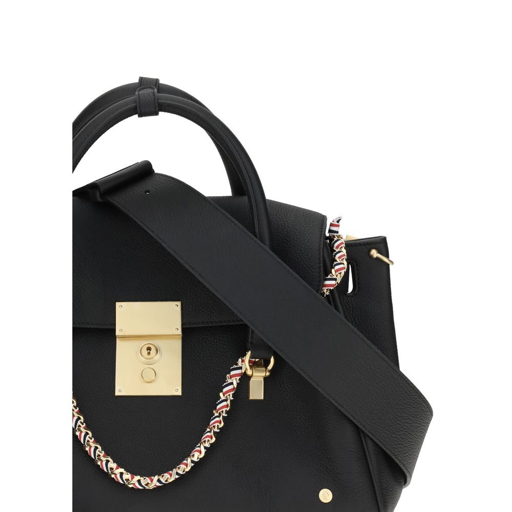 Thom Browne Black Calf Leather Bos Taurus Shoulder Bag | Regal Royce