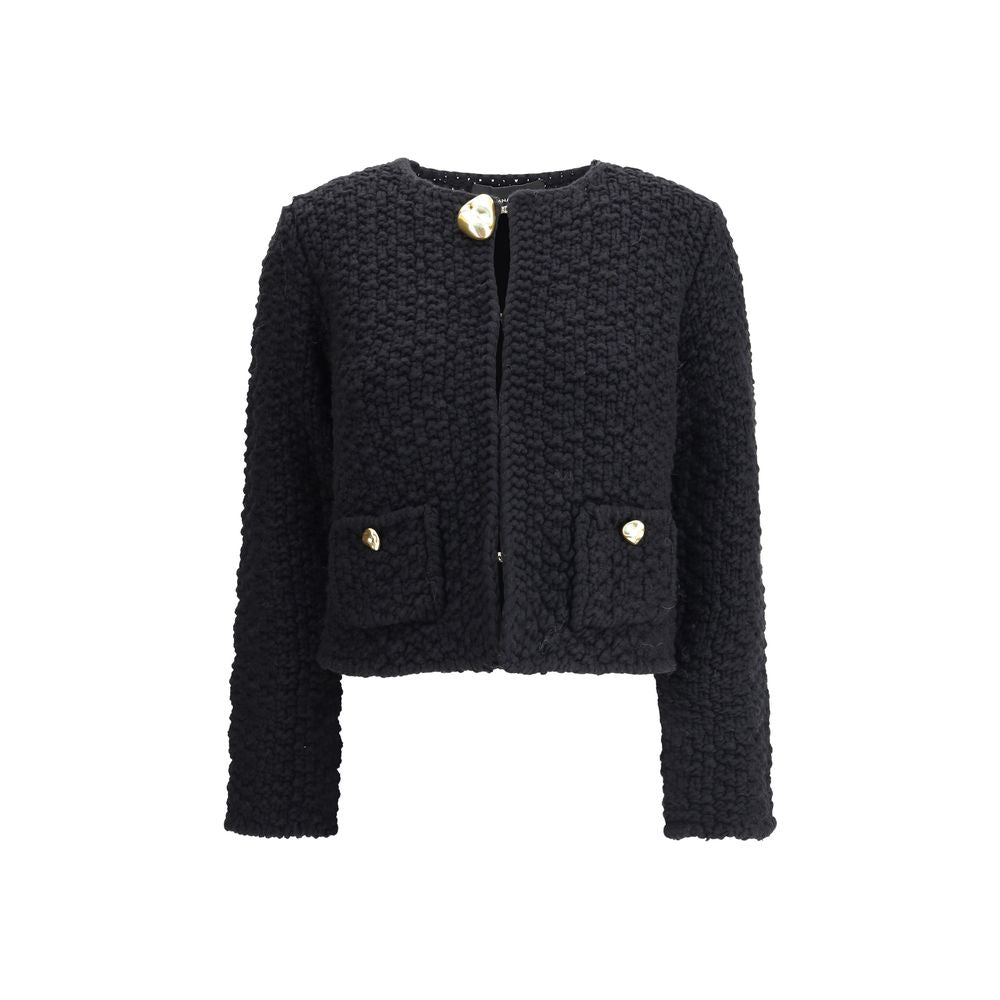 Fabiana Filippi Black Fleece Wool Coat