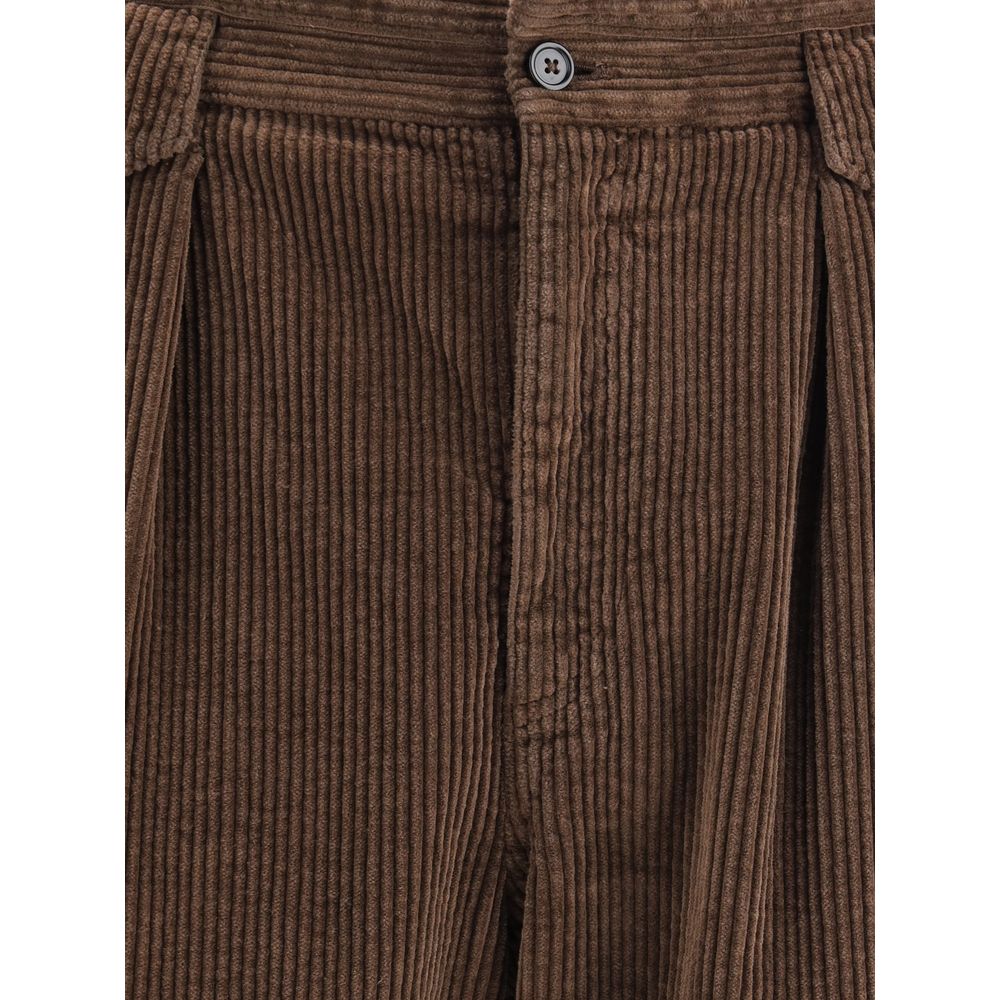 Dolce & Gabbana Brown Cotton Casual Pants | Regal Royce