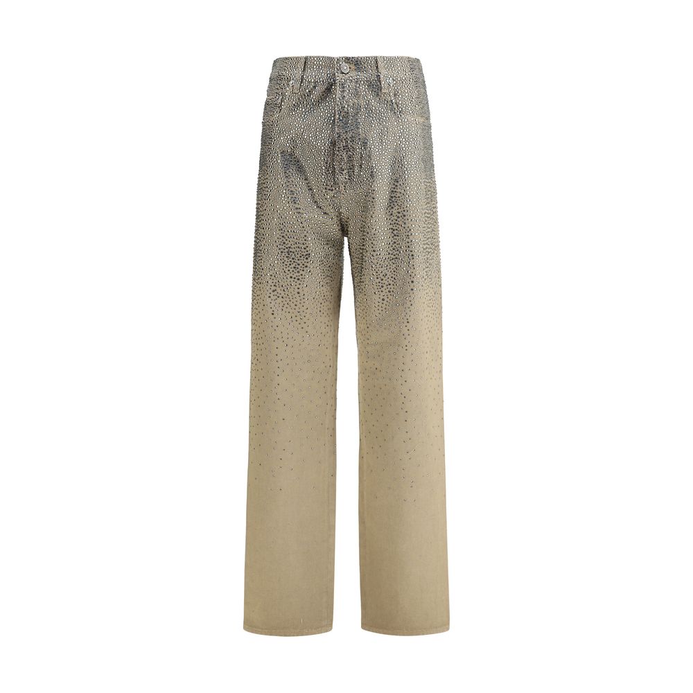 Golden Goose Bicolor Cotton Straight-Leg Jeans | Regal Royce